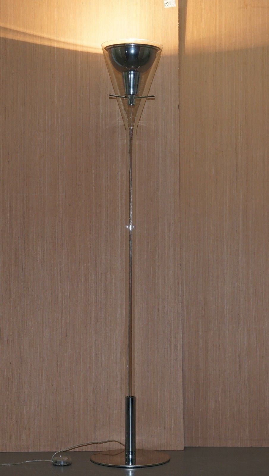 Rare Rrp £2259 Fontana Arte Flute Magnum Floor Standing Glass & Chrome Lamp photo furniture