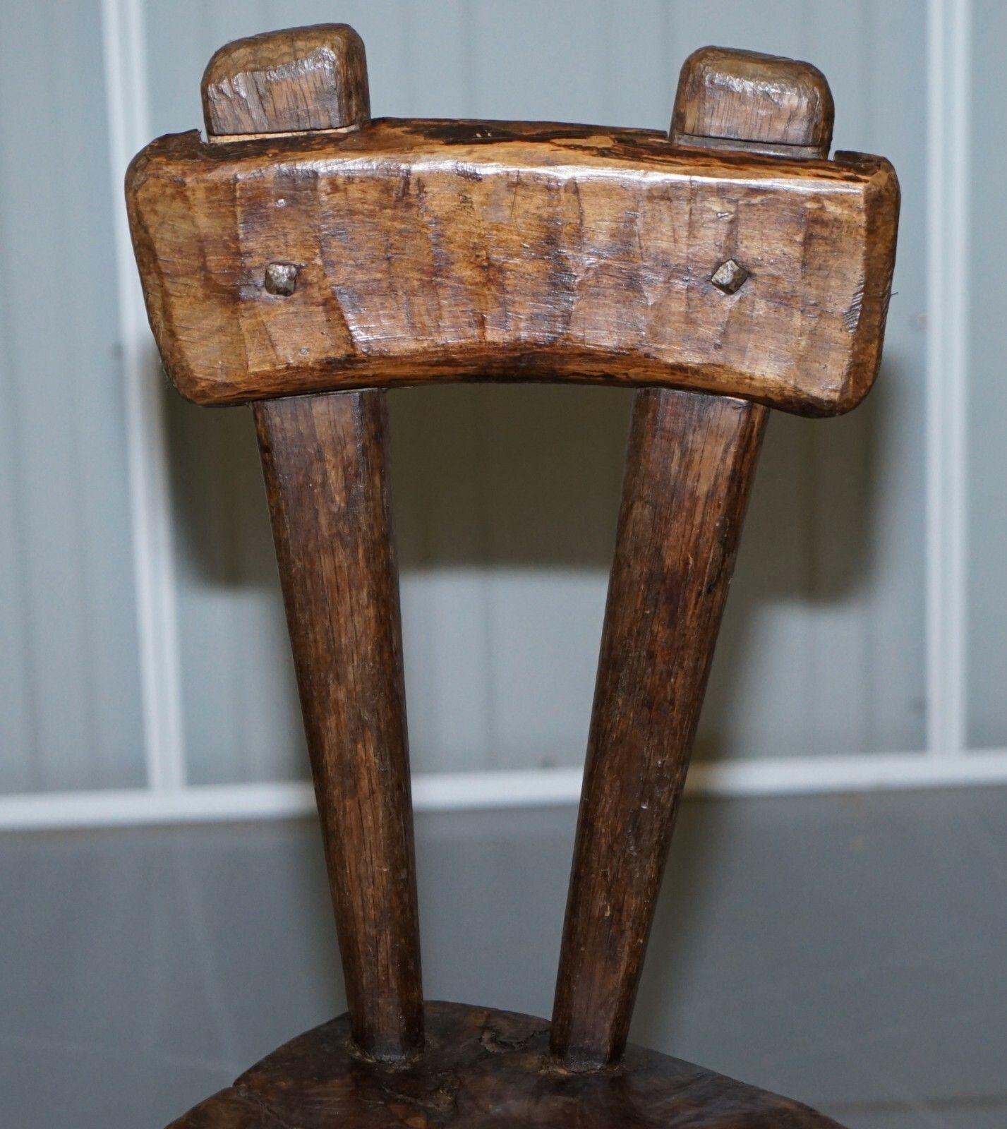 Rare Stunning Circa 1760 Burr Chestnut Small Hand Carved Primitive French Chair photo 1350.0