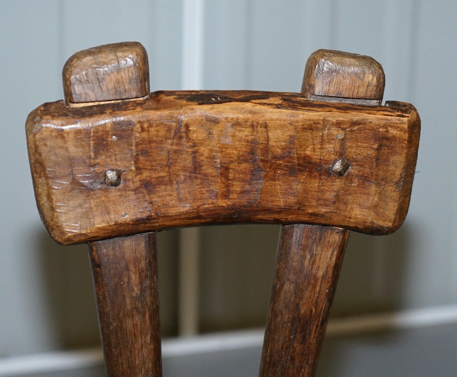 Rare Stunning Circa 1760 Burr Chestnut Small Hand Carved Primitive French Chair photo vinterior