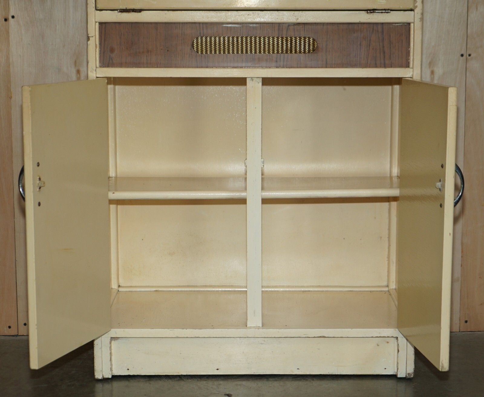 Cool Retro Original 1950's English Kitchen Habberdashery Larda Cupboard Cabinet photo buy