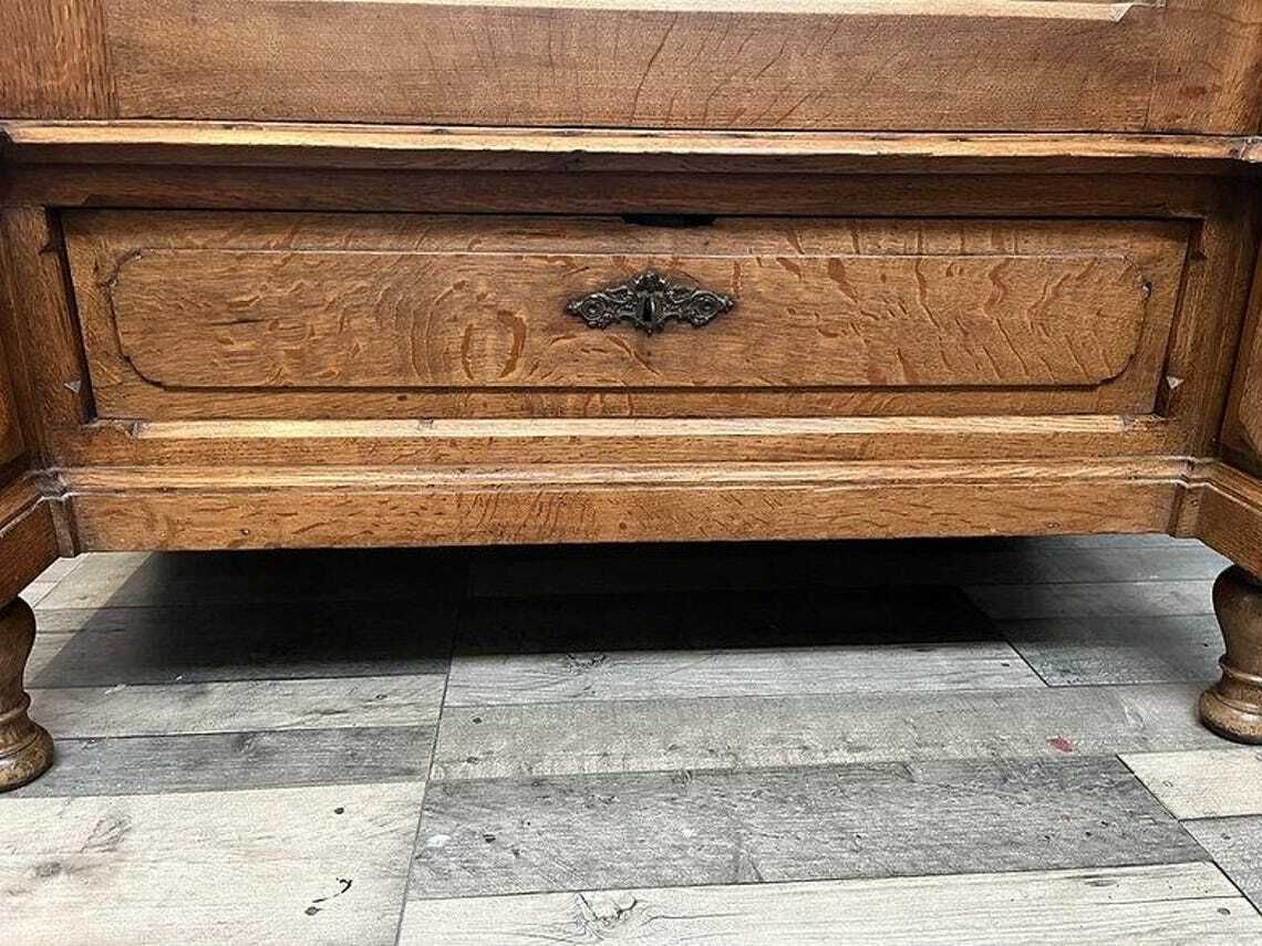 Antique 19th Century French Louis XV Oak Mirrored Armoire/Wardrobe With Drawers photo furniture