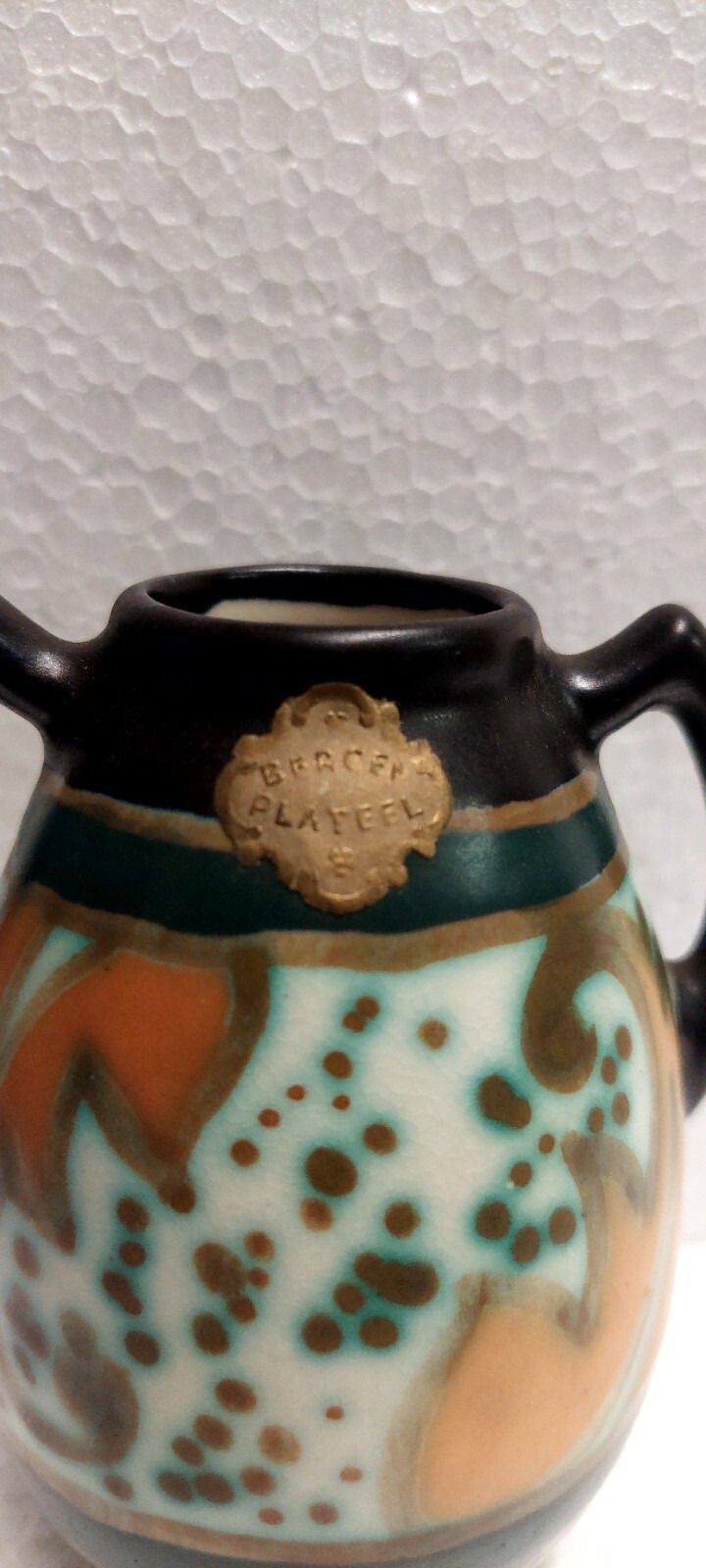 Ceramic Vase Montoise Bergen, , Belgium, Art Deco 1920 1930 photo for sale