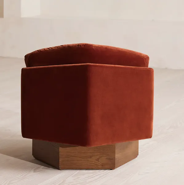 Soho Home Mila Armchair – Rust Velvet With Swivel Base photo for sale