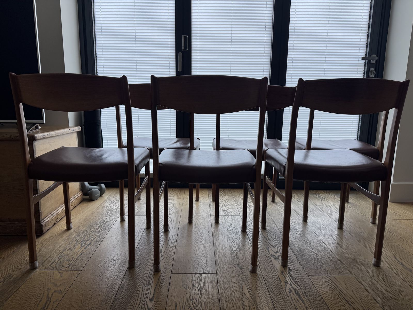 6 Rosewood And Leather Dining Chairs. 1960's Danish Glyngore Stolefabrik photo furniture