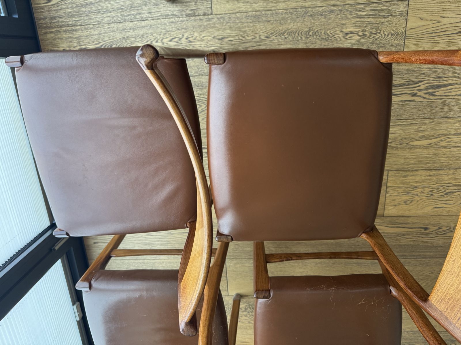 6 Rosewood And Leather Dining Chairs. 1960's Danish Glyngore Stolefabrik photo 780.0
