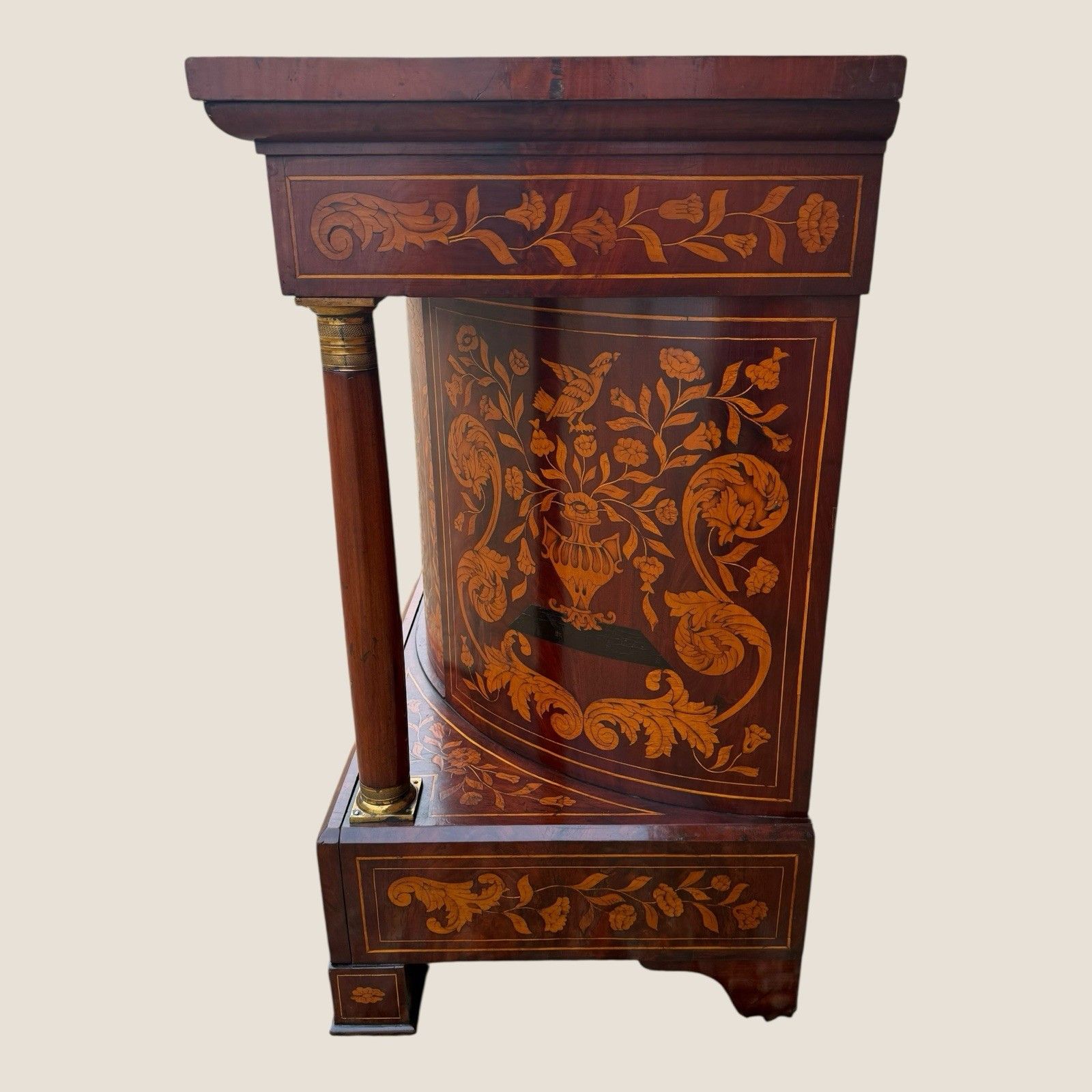 Furniture Antique 18th Century Dutch Marquetry Mahogany Console Wall Table Cabinet photo