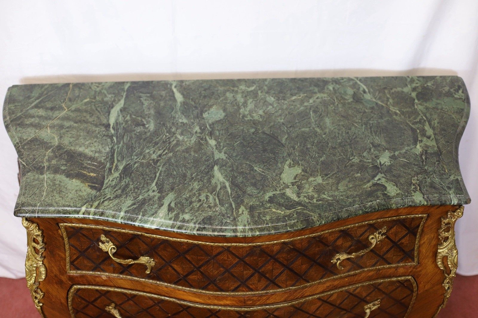 Lovely Louis XV Style Chest Of Three Drawers & Marble Top photo Furniture
