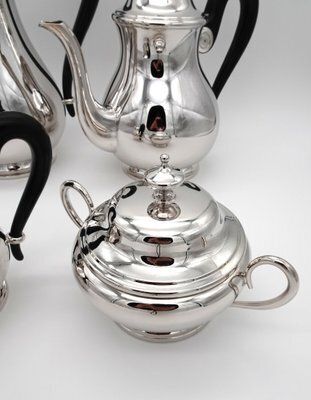photo for sale Antique Silver Plated Coffee Service With Tray By Otto Wiskemann, 1940s, Set Of 5