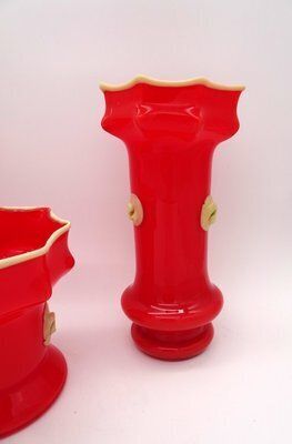 Bohemian Art Deco Prunt Tango Vases In Glass From Kralik, 1930s, Set Of 3 photo 479.0