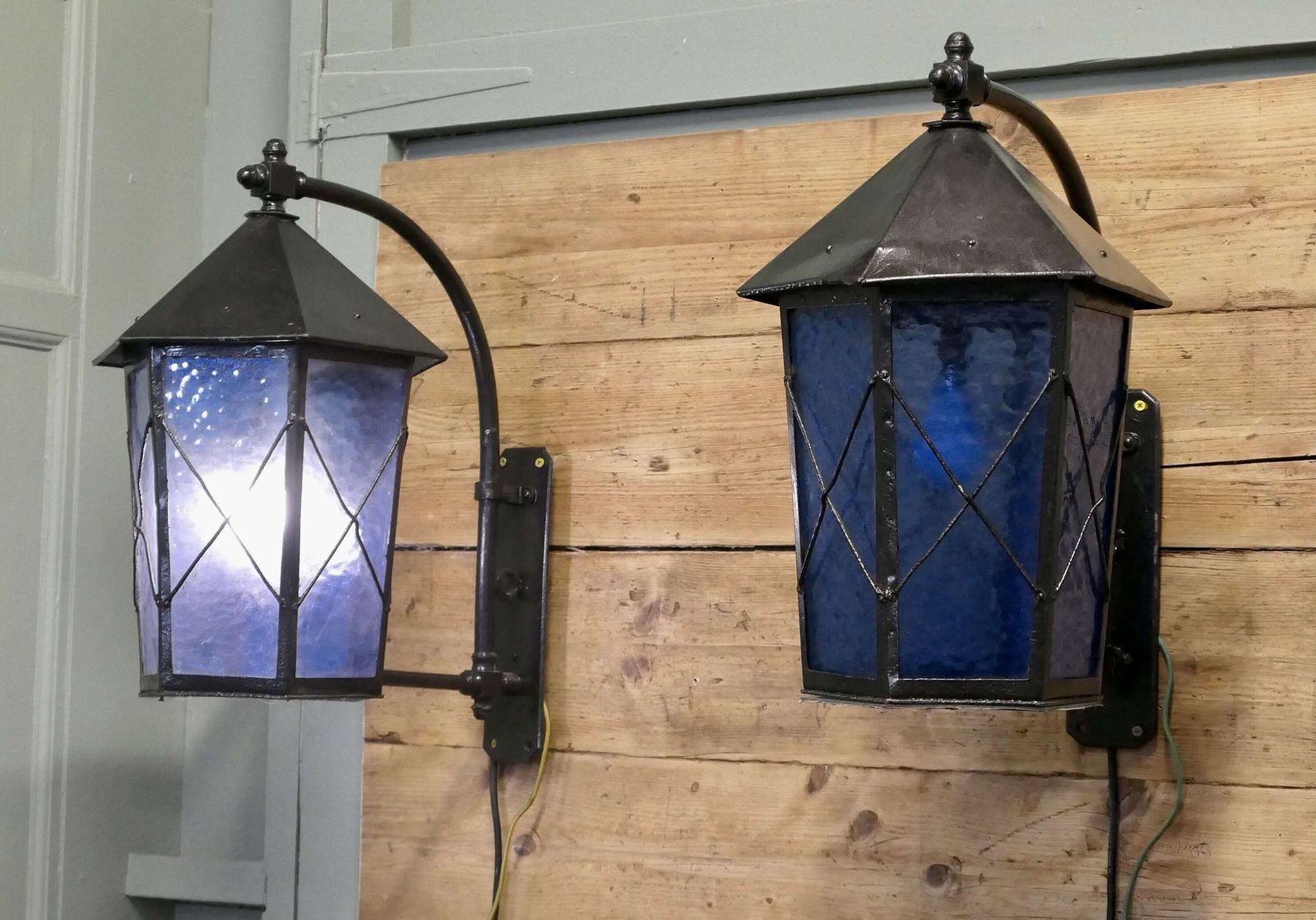 A Large Pair Of Entrance Door Wall Lights, Wall Lanterns photo vinterior