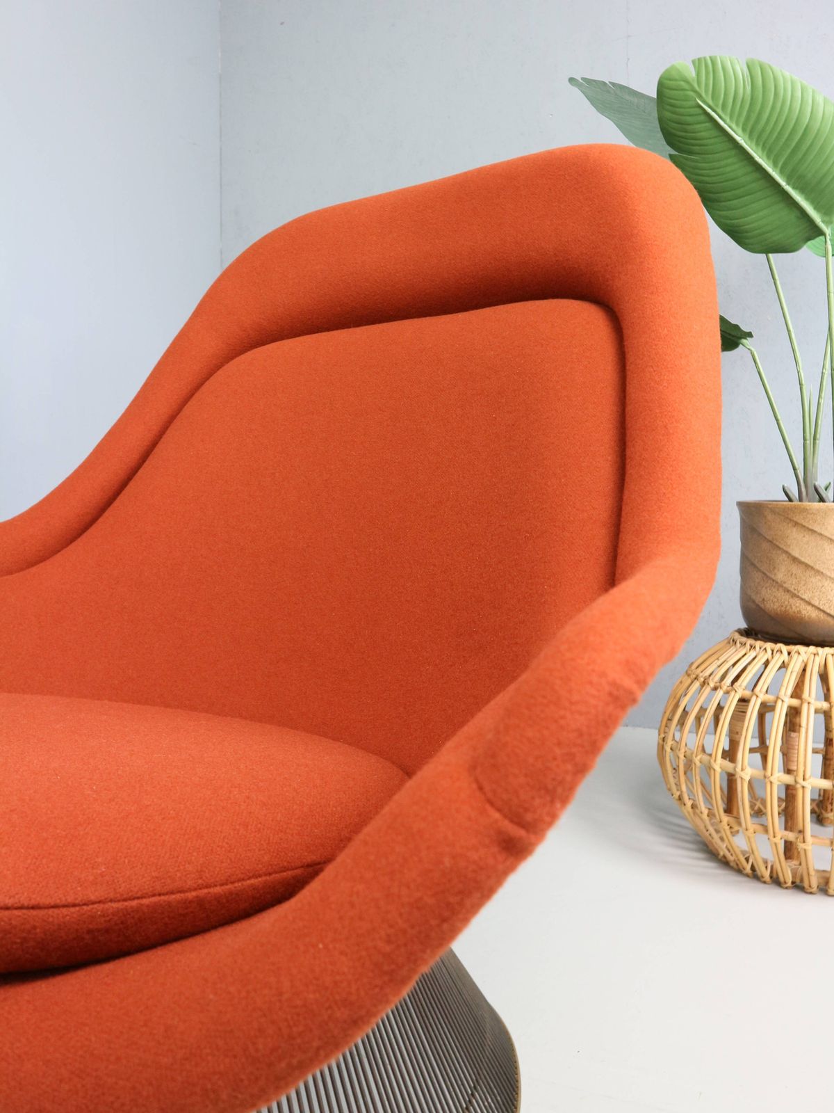 photo vinterior Early Bronze Lounge Chair By Warren Platner For Knoll 1960s In Rust Red