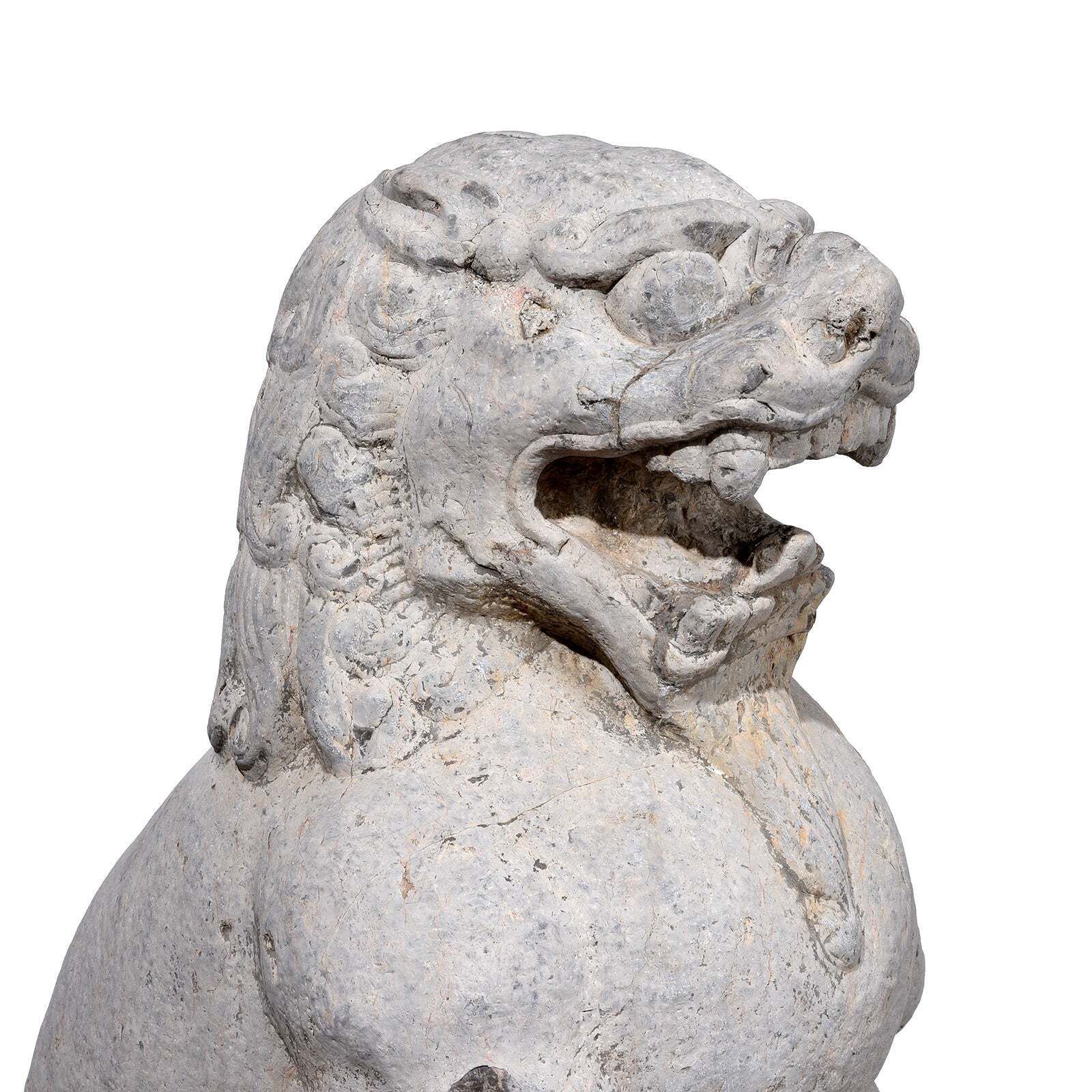 Pair Of Chinese Stone Guardian Lions (Foo Dogs) photo furniture