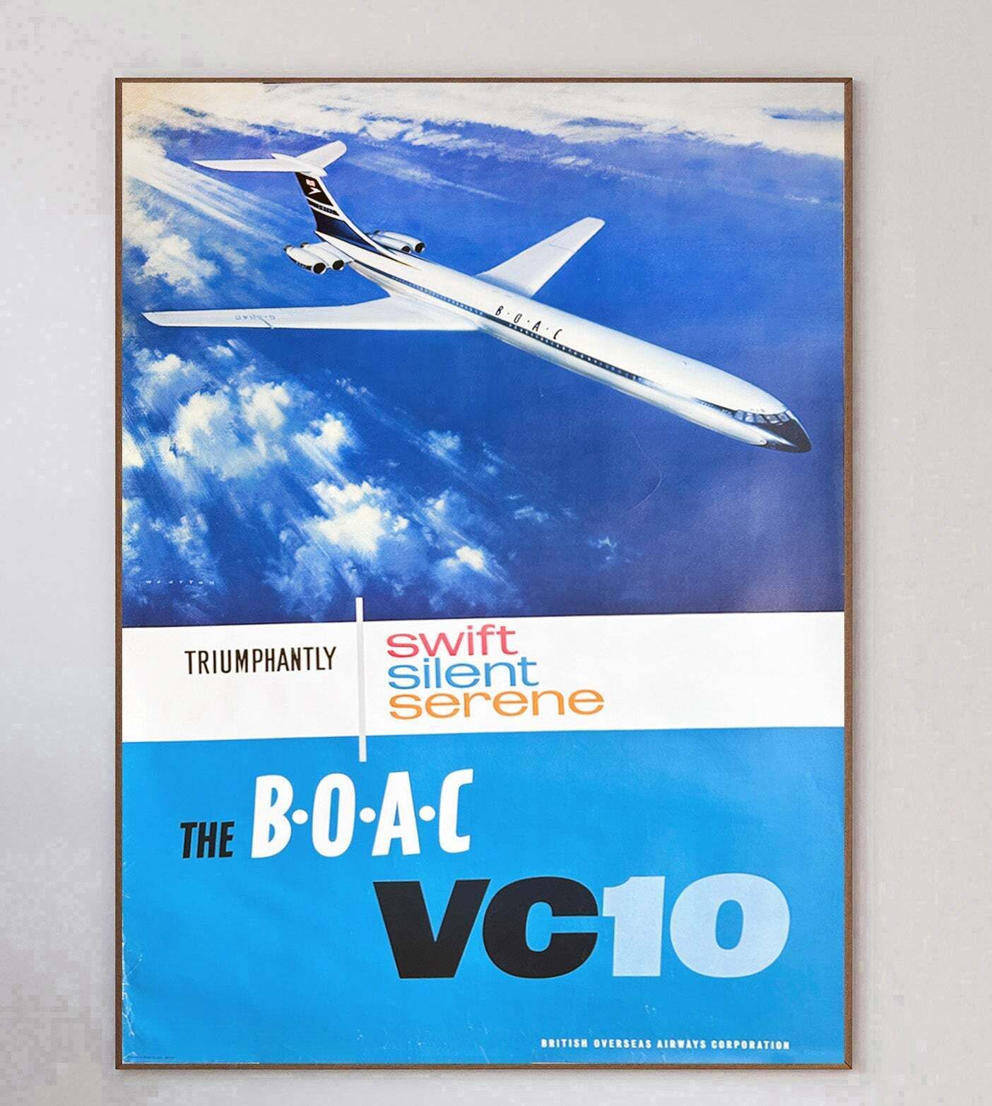 Boac Vc10 , Original Vintage Poster photo 1053.0