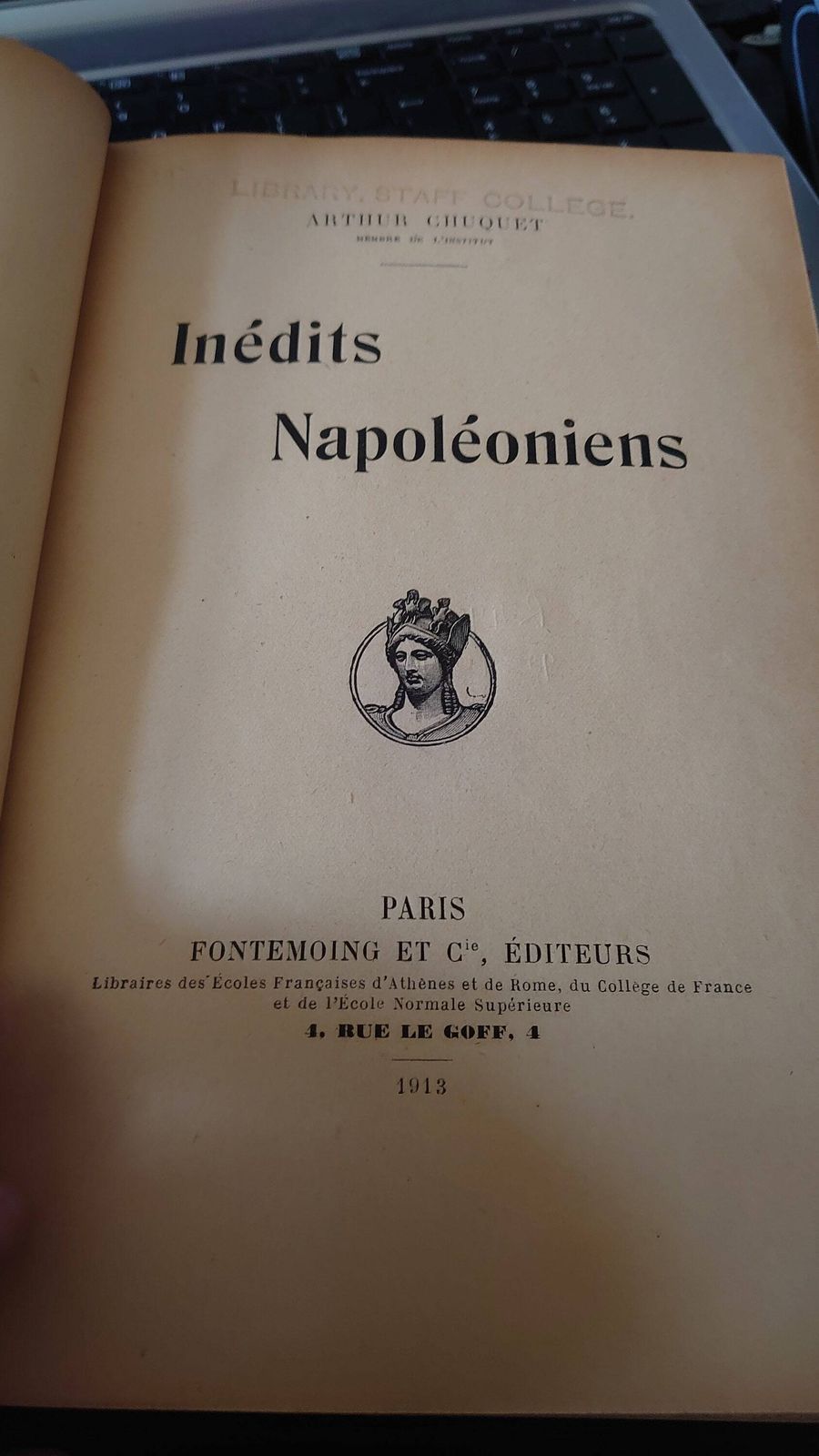 Inédits Napoléoniens. Edited By Arthur Chuquet [Unknown Binding] Napoleon I And Arthur Chuquet, In French photo for sale
