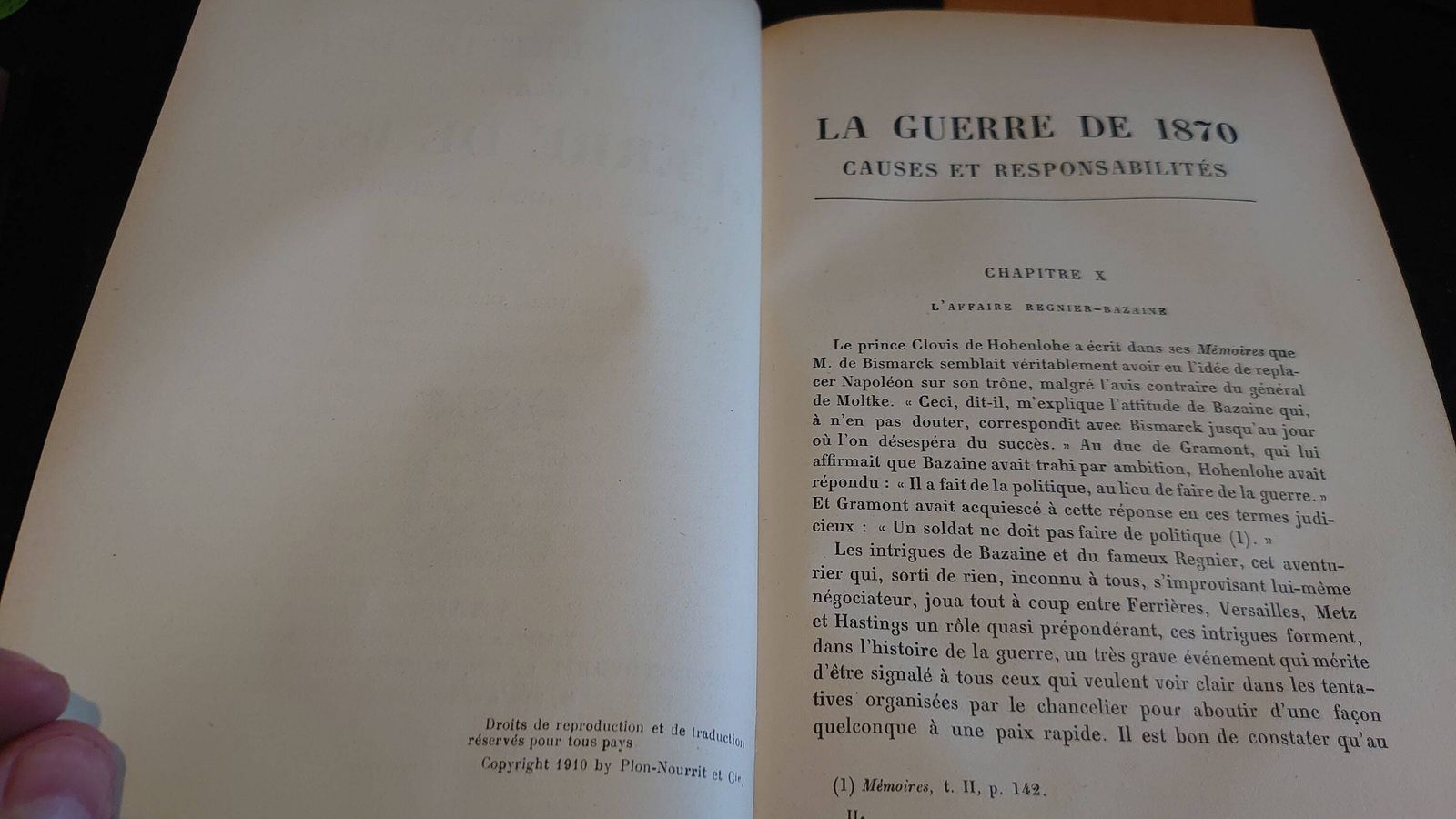 photo furniture La Guerre De 1870 (Franco Prussian War)   Tomes (Volumes) I & II   Welschinger   Good To Very Good Condition   1911   In French