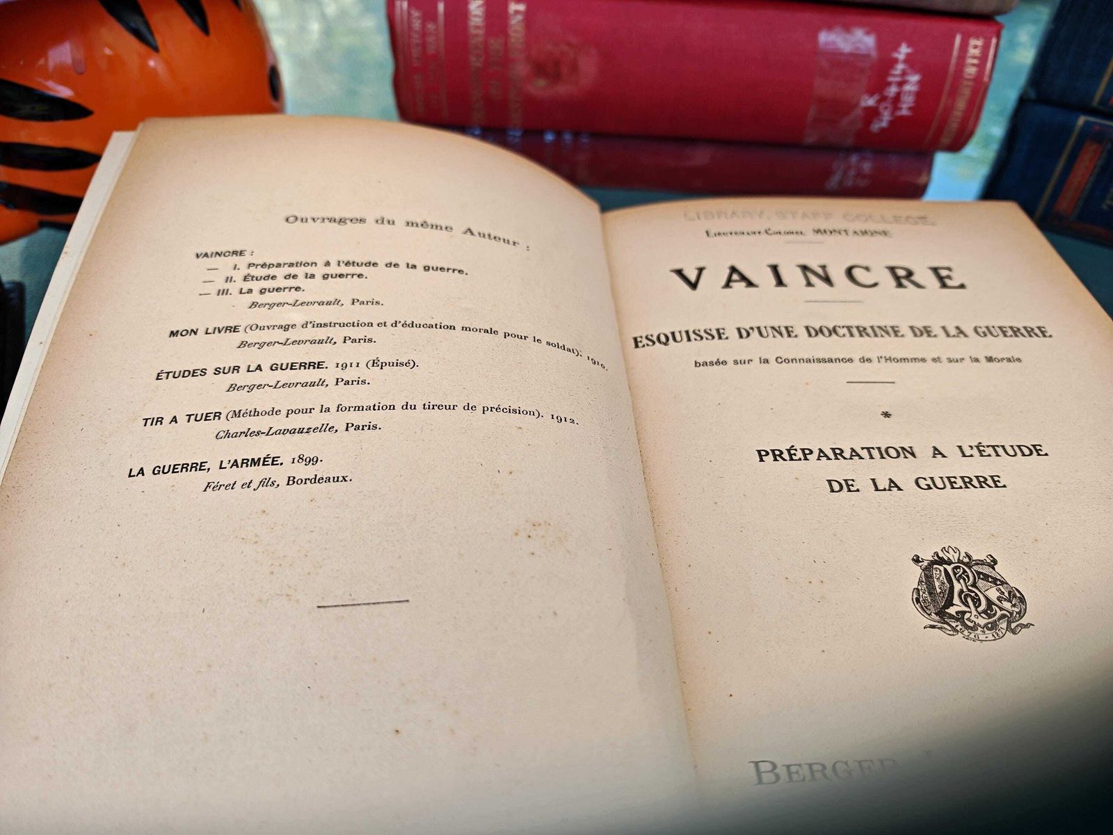 photo furniture Preparation A L'etude De La Guerre And Etude De La Guerre   Vauban   Staff College Edition   1913   Rare Find, In French   Gd To V Good Cond
