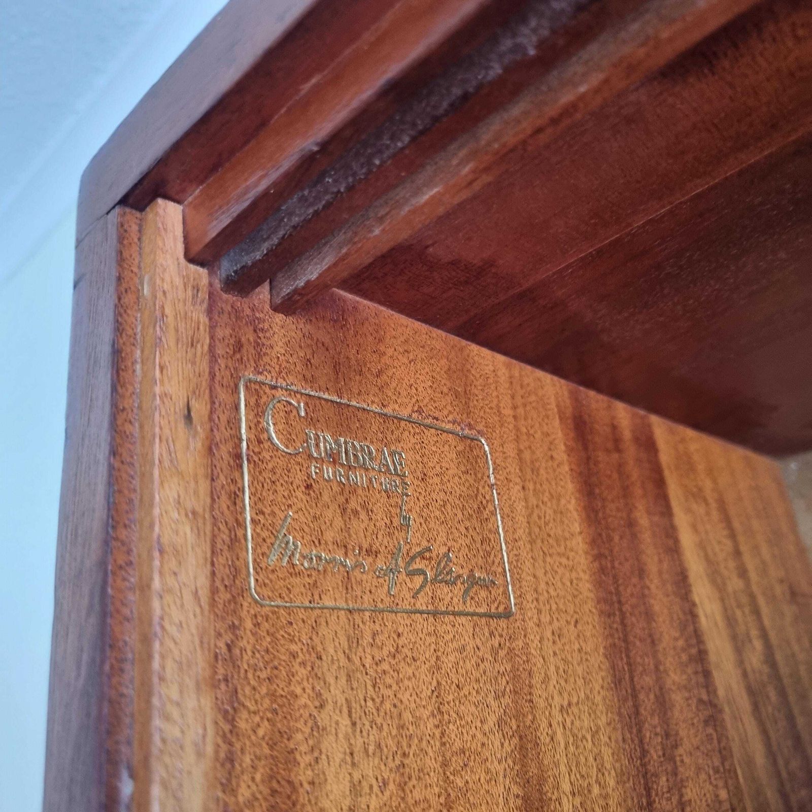 Large Teak Mcm Cabinet With Sliding Glass Doors By Morris Of Glasgow photo for sale