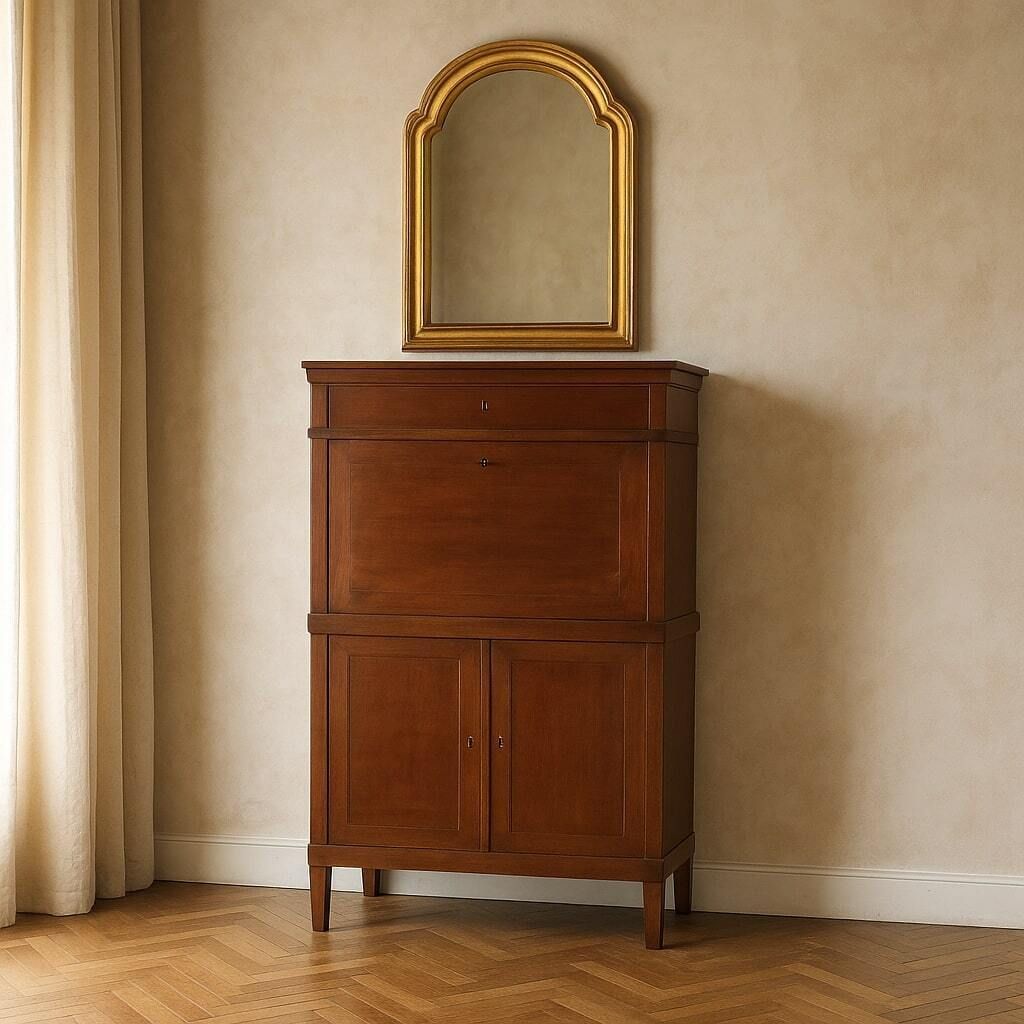 Antique Secrétaire Directoire Walnut Drawer Italy XVIII Century photo furniture