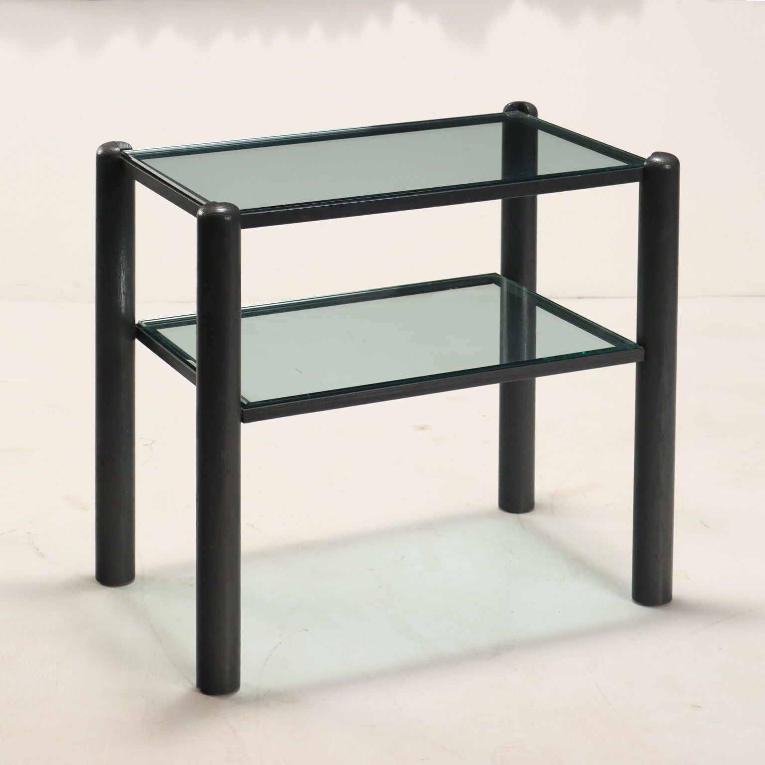 Vintage Coffee Table Design Lacquered Wood Glass Italy 1980s