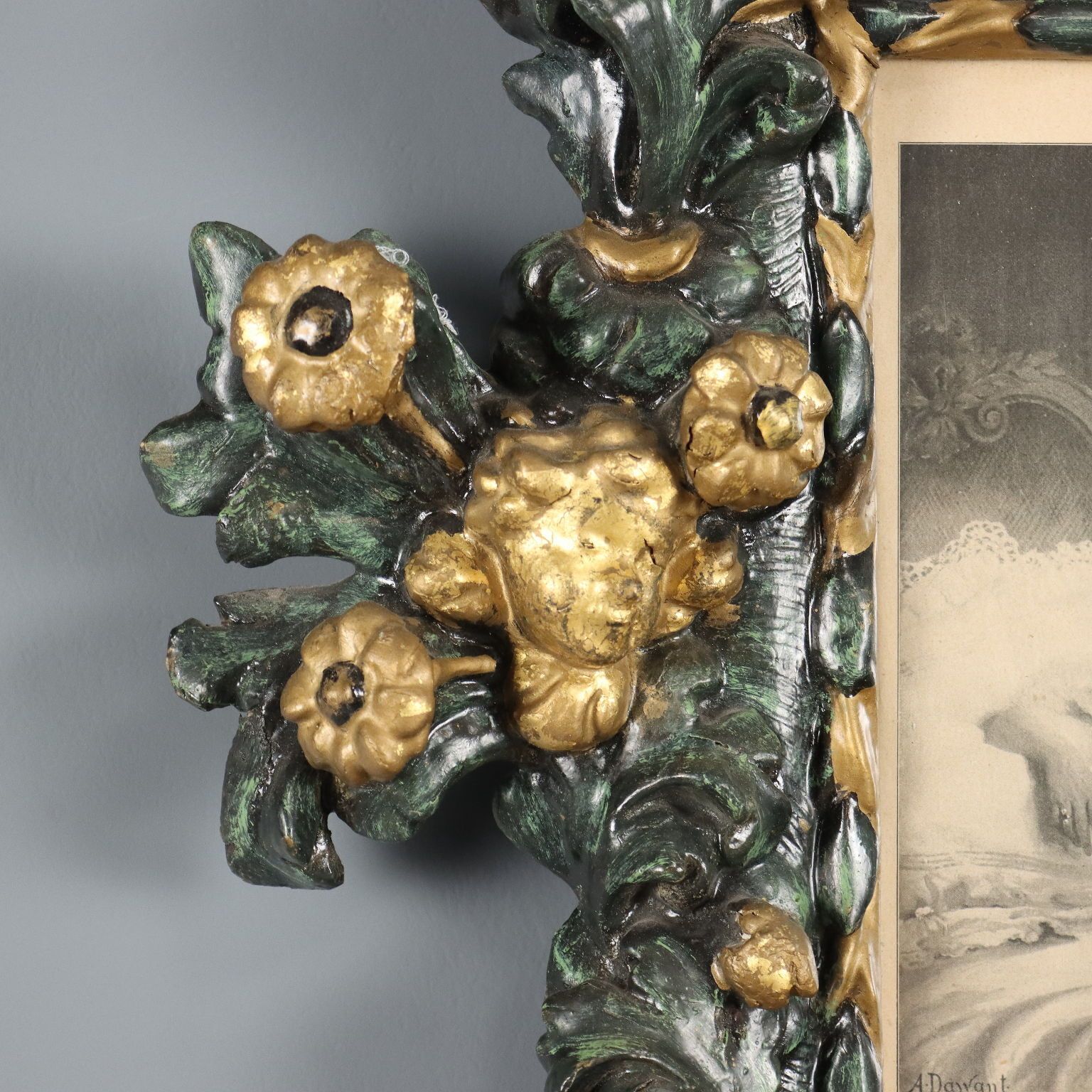 Small Antique Frame Baroque Carved Gilded Wood Italy XVIII Century photo Home Decor