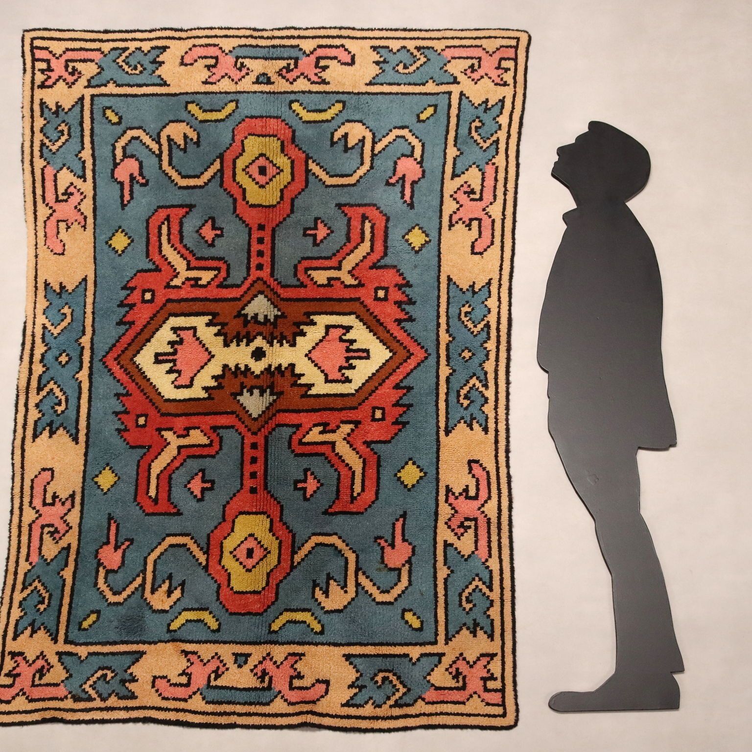 Vintage Carpet Cotton Wool Heavy Knot Italy 83 X 51 In photo for sale