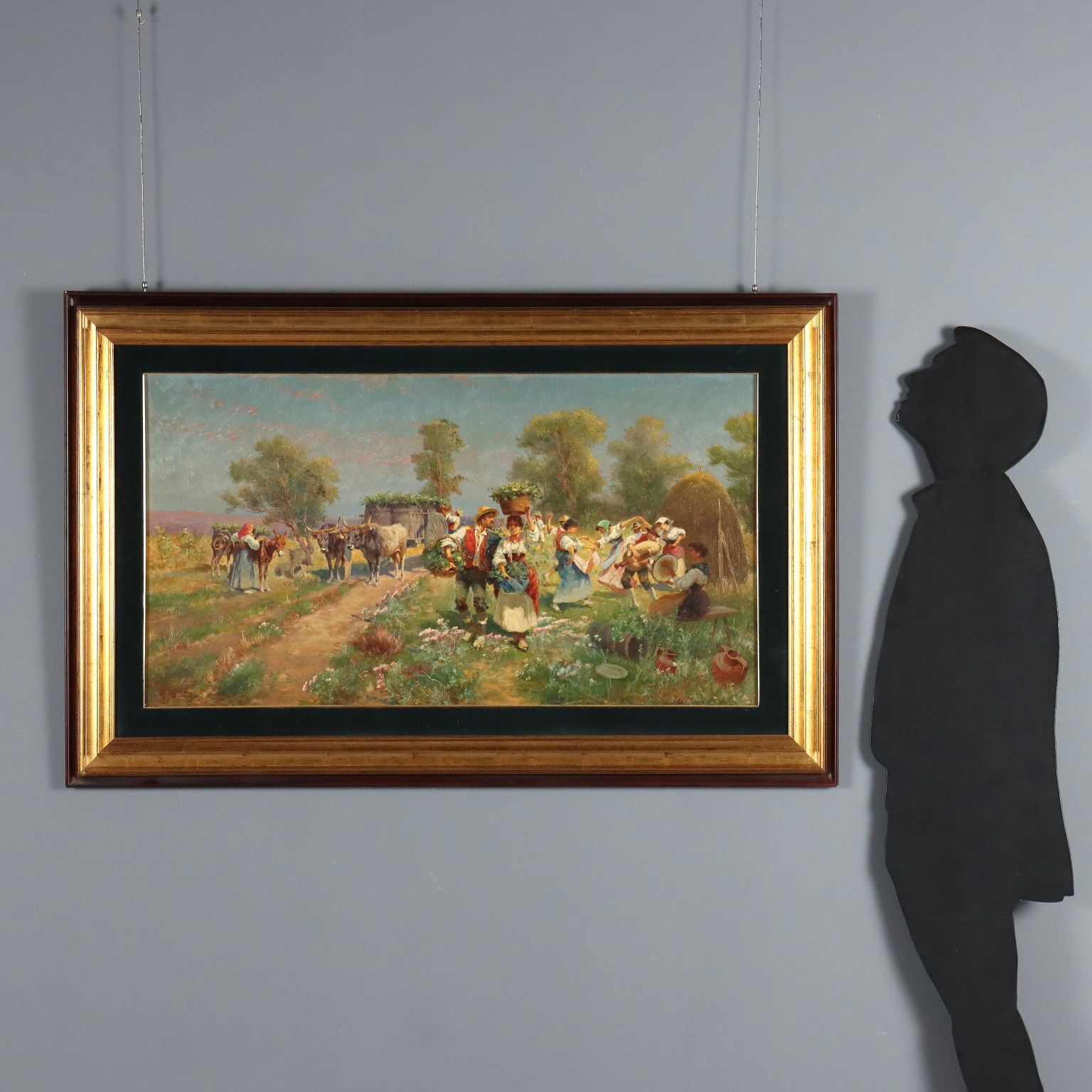 Countryside Glimpse Painting Signed Pietro Barucci XIX Century photo furniture