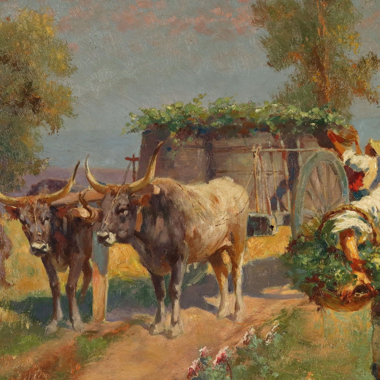 Countryside Glimpse Painting Signed Pietro Barucci XIX Century photo vinterior