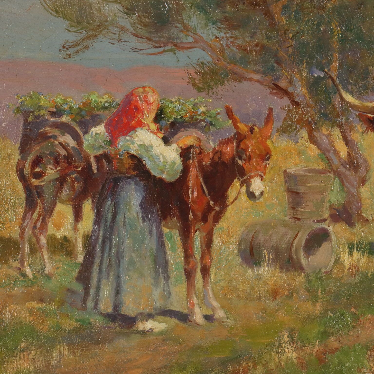 Countryside Glimpse Painting Signed Pietro Barucci XIX Century photo buy