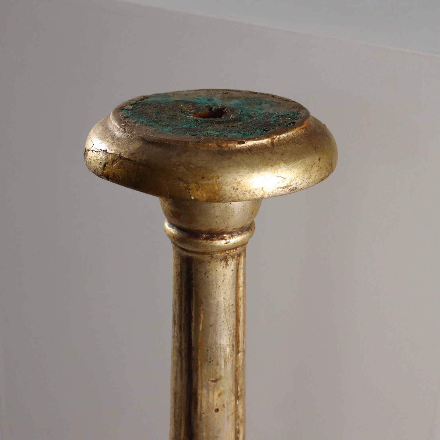 Antique Candelabra Carved Gilded Wood Italy XIX Century photo for sale