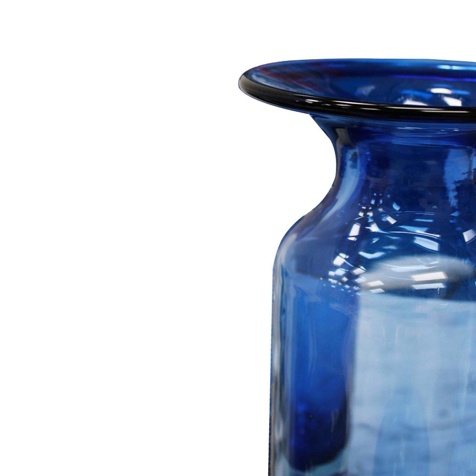 Set Of 7 Blue Murano Glass Vases Italy 1970s Handblown Italian Design photo Home Decor