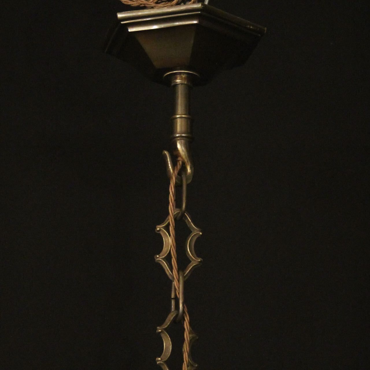 French Bronze 4 Light Antique Lantern photo vintage