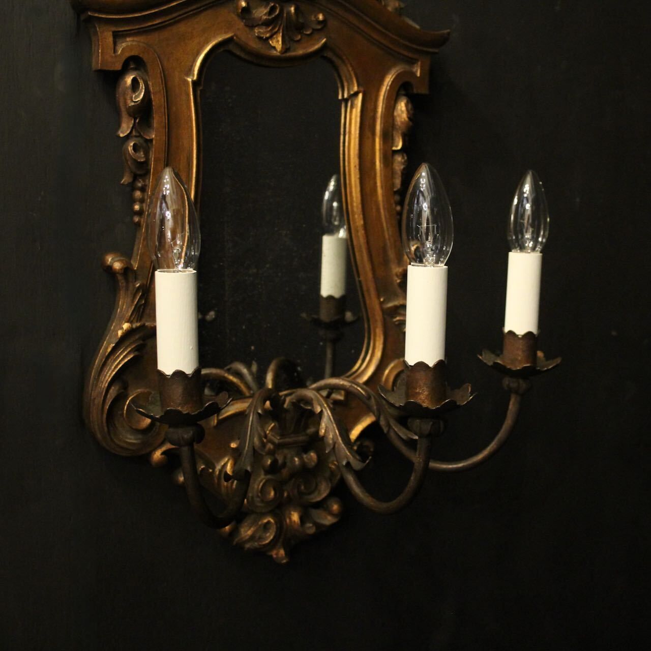 Florentine Pair Of Giltwood Antique Girandoles photo for sale