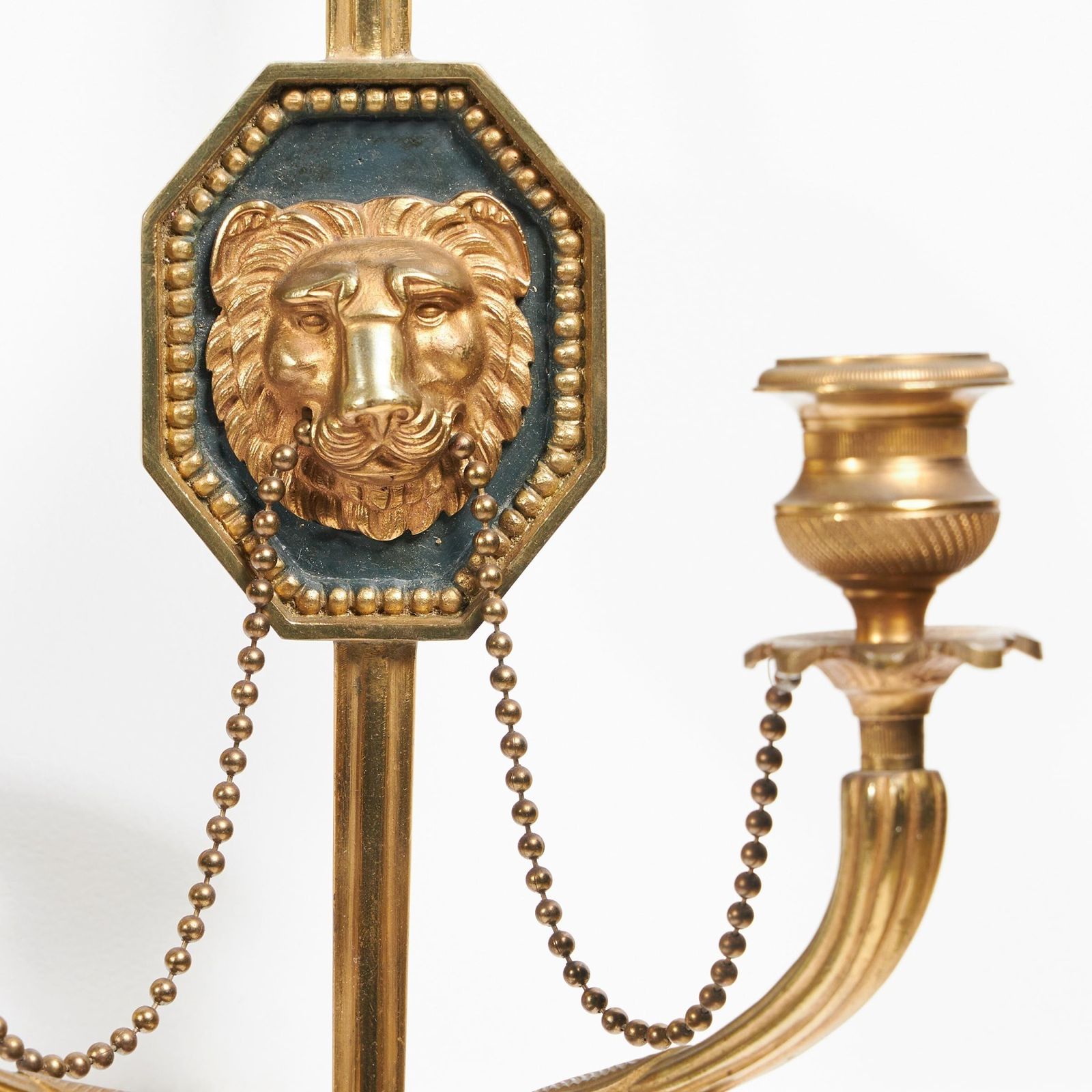 Fine Pair Of Italian Ormolu Wall Lights Or Appliques In The French Empire Style photo for sale