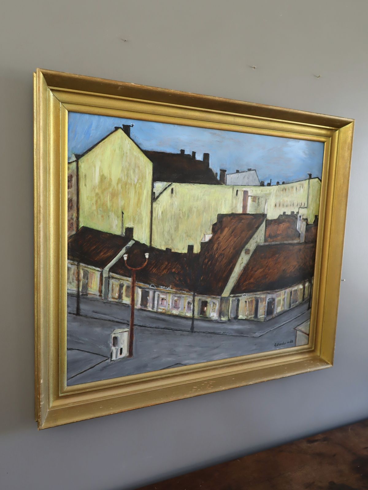 Quiet Street Corner Oil Painting photo furniture