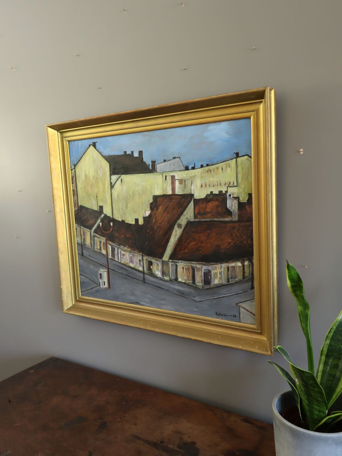 Quiet Street Corner Oil Painting photo for sale