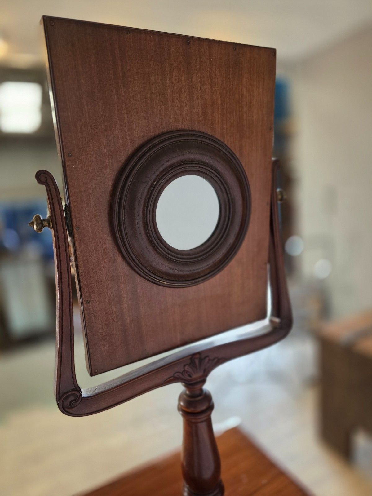 Victorian 1909 Mahogany American Gentleman's Shaving Stand/Vanity Mirror Stand photo vintage