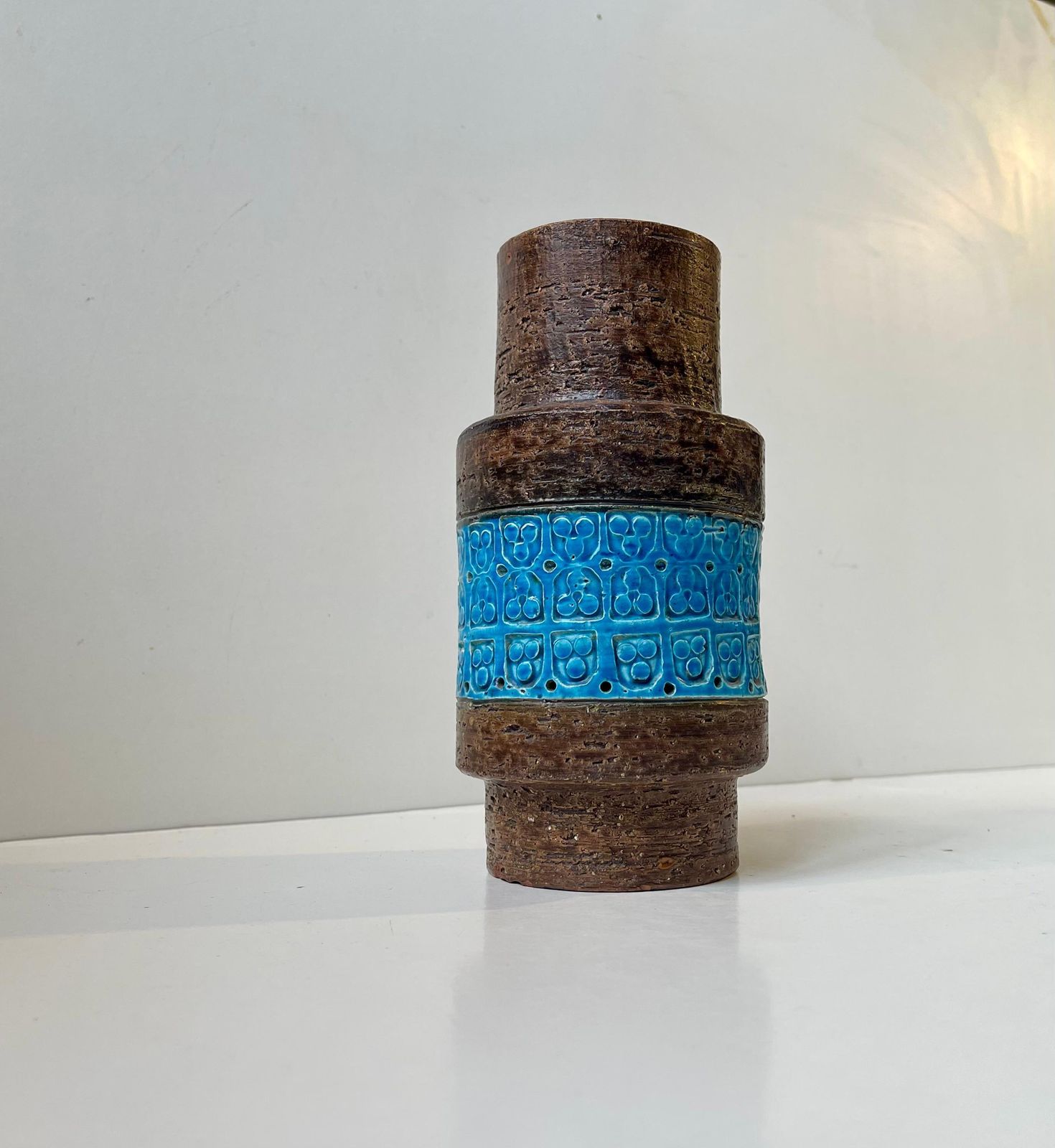 Italian Stoneware Vase Rimini Blue By Aldo Londi For Bitossi, 1960s photo for sale