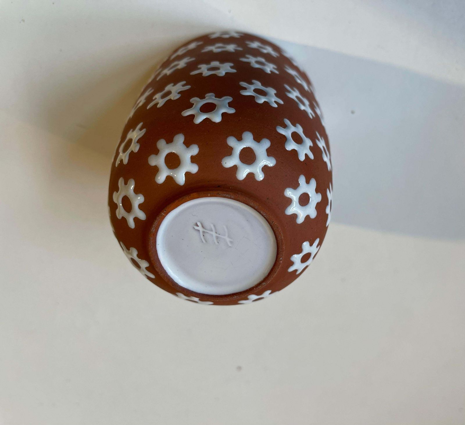 Edith Nielsen Ceramic Vase With White Flowers For Zeuthen 1950s photo 204.0