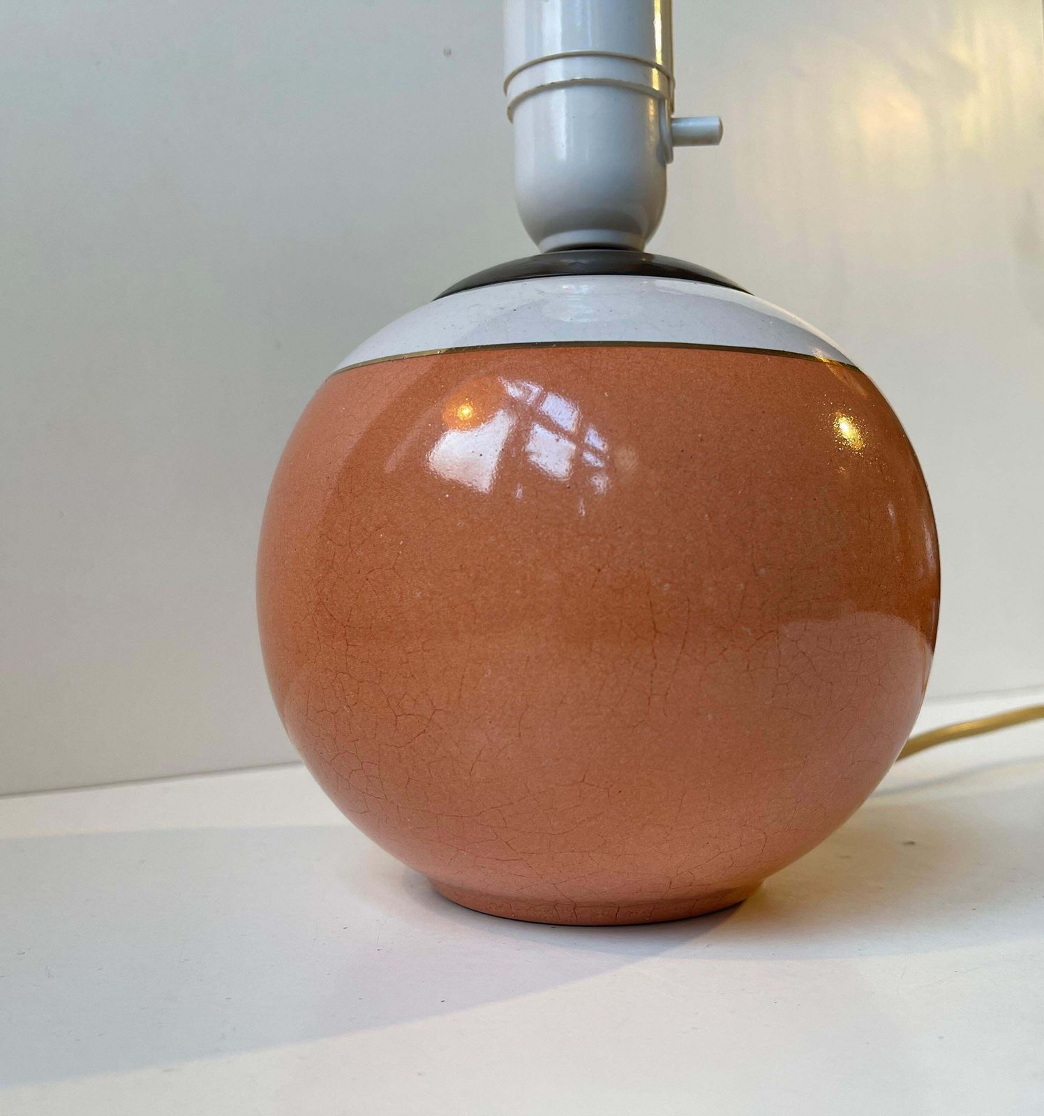 Art Deco Glazed Spherical Table Lamp By E. F. F. Copenhagen, 1930s photo 394.0