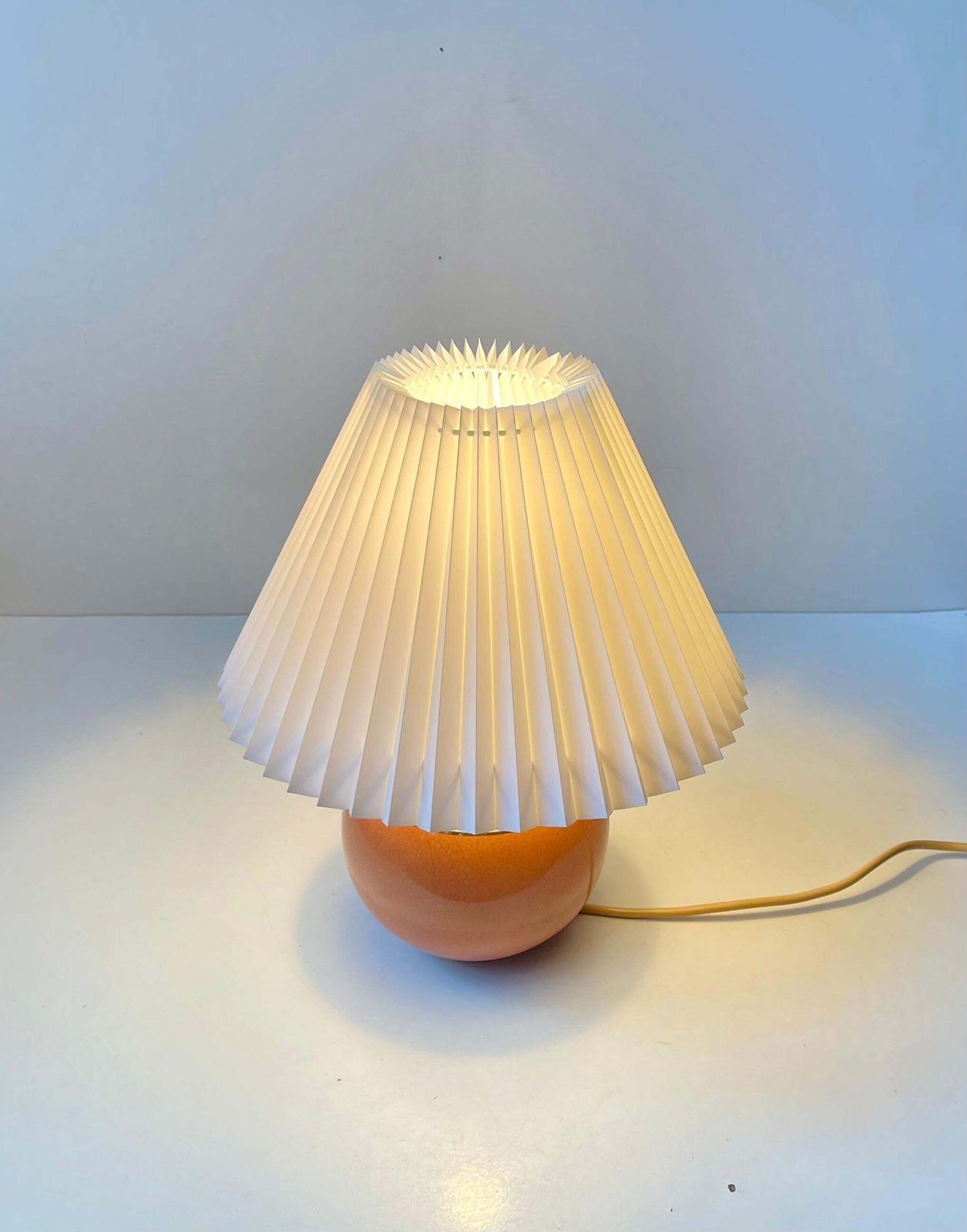 Art Deco Glazed Spherical Table Lamp By E. F. F. Copenhagen, 1930s photo vintage