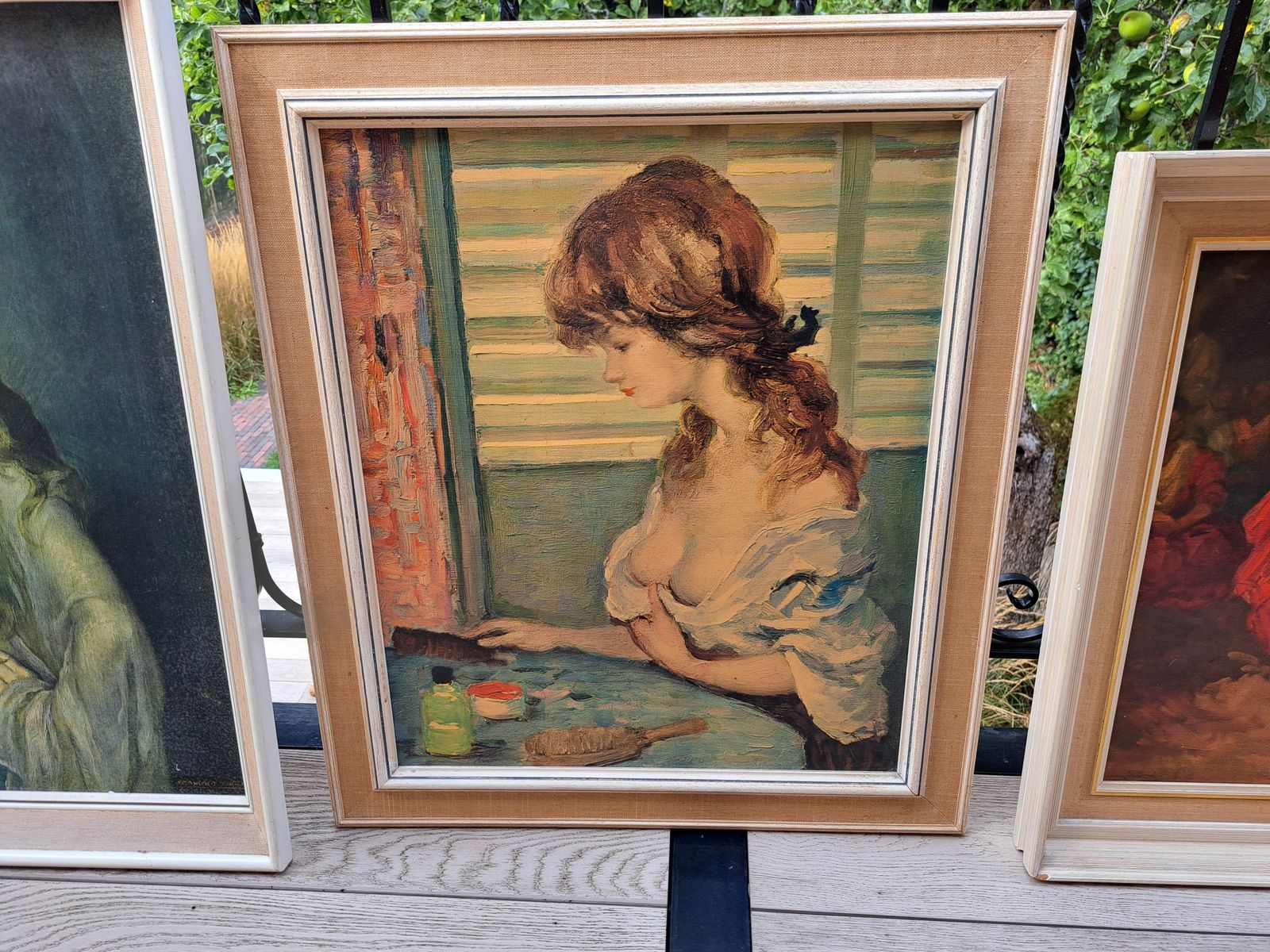 3x 50s/60s Vintage Framed Art Prints "The Red Skirt" "La Belladonna" "Reverie" photo Art