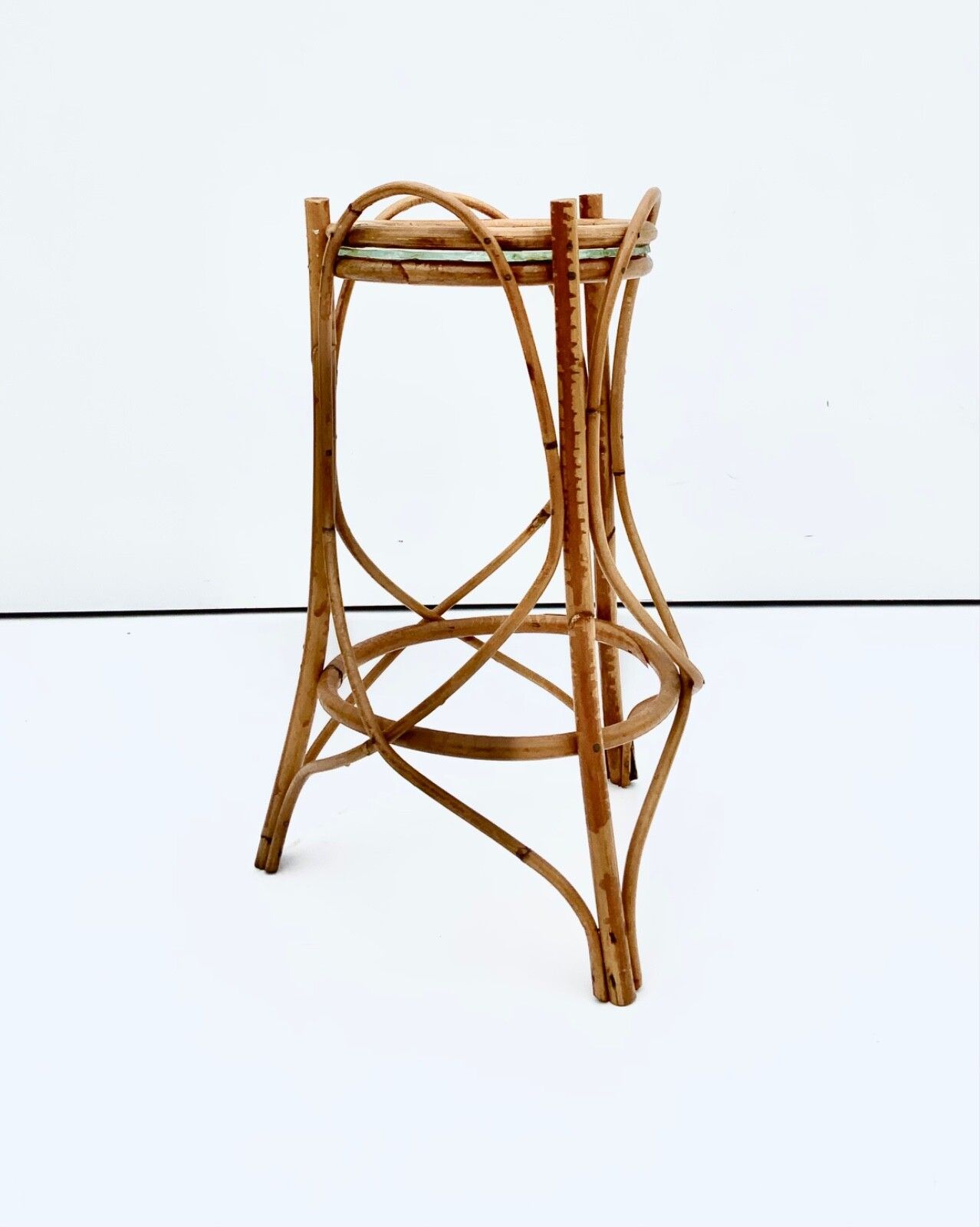 A Rattan Pedestal, Flower Stand Mid 20th Century photo buy