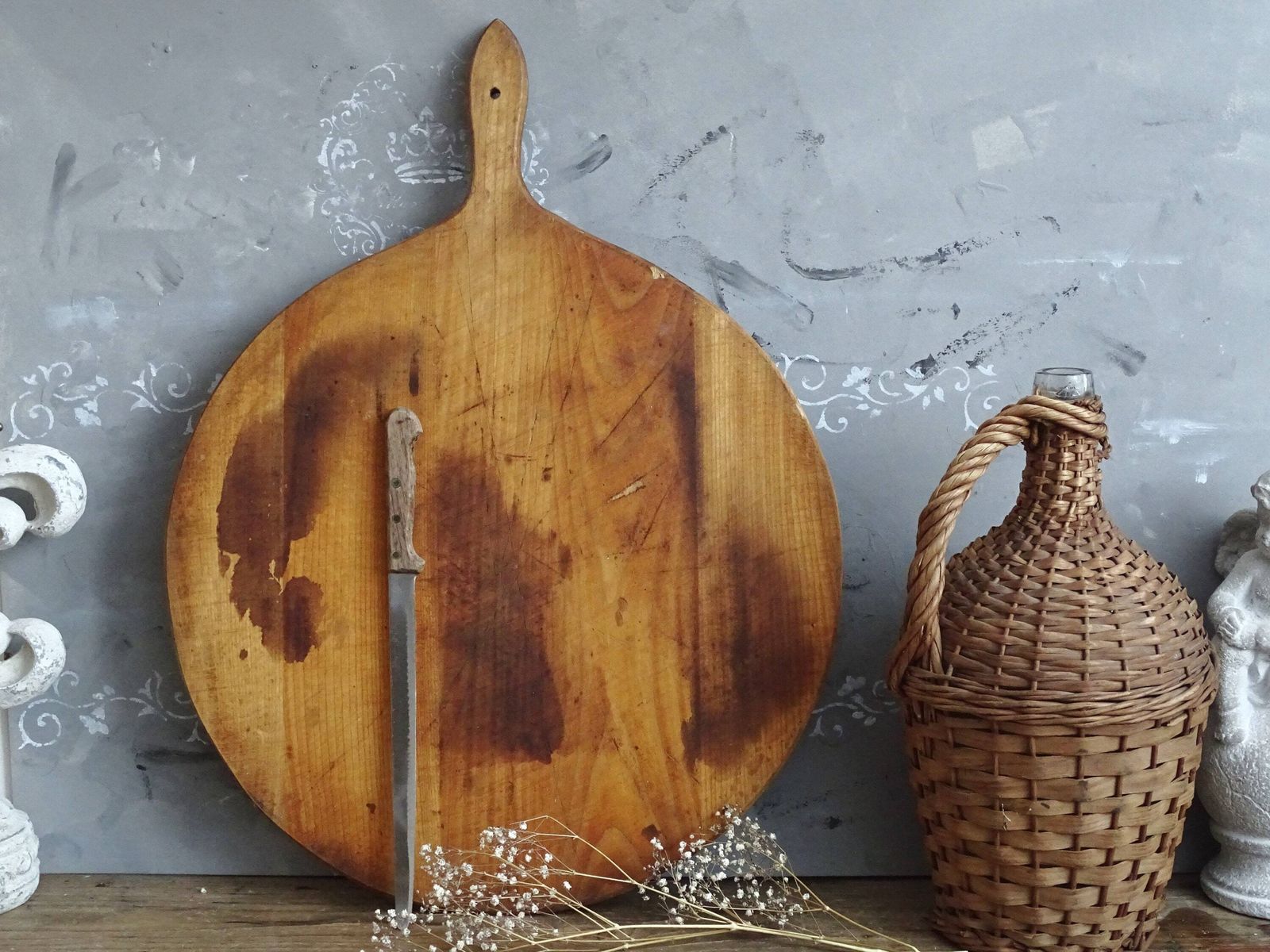 Large Round Wood Charcuterie Board: Rustic Farmhouse Kitchen Decor photo Home Decor