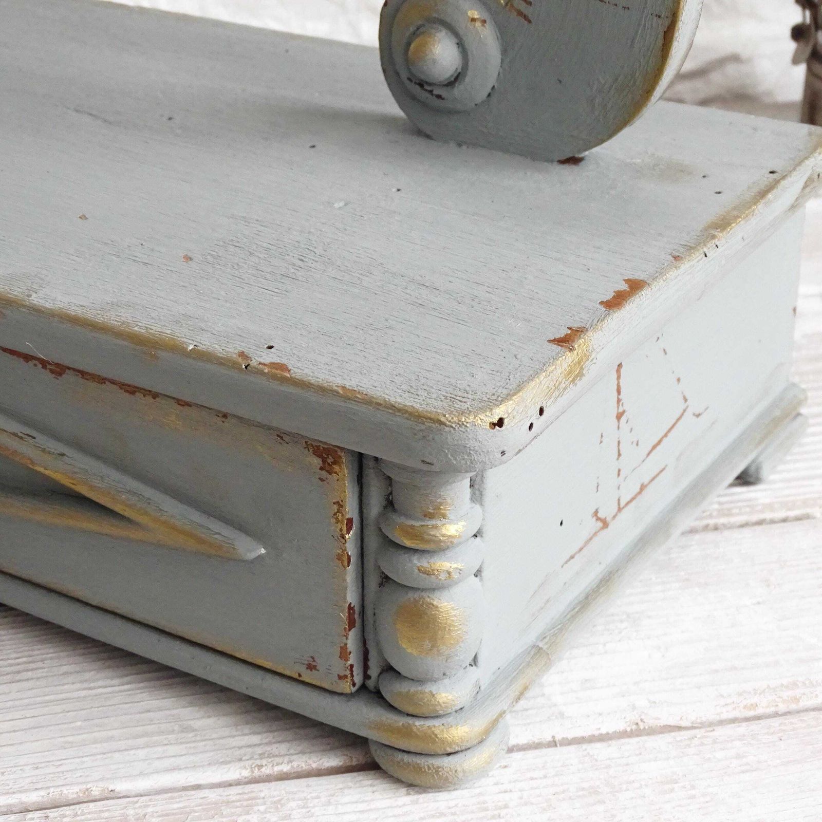 Antique French Vanity Mirror: Blue Shabby Chic Swivel Dresser Mirror photo vintage