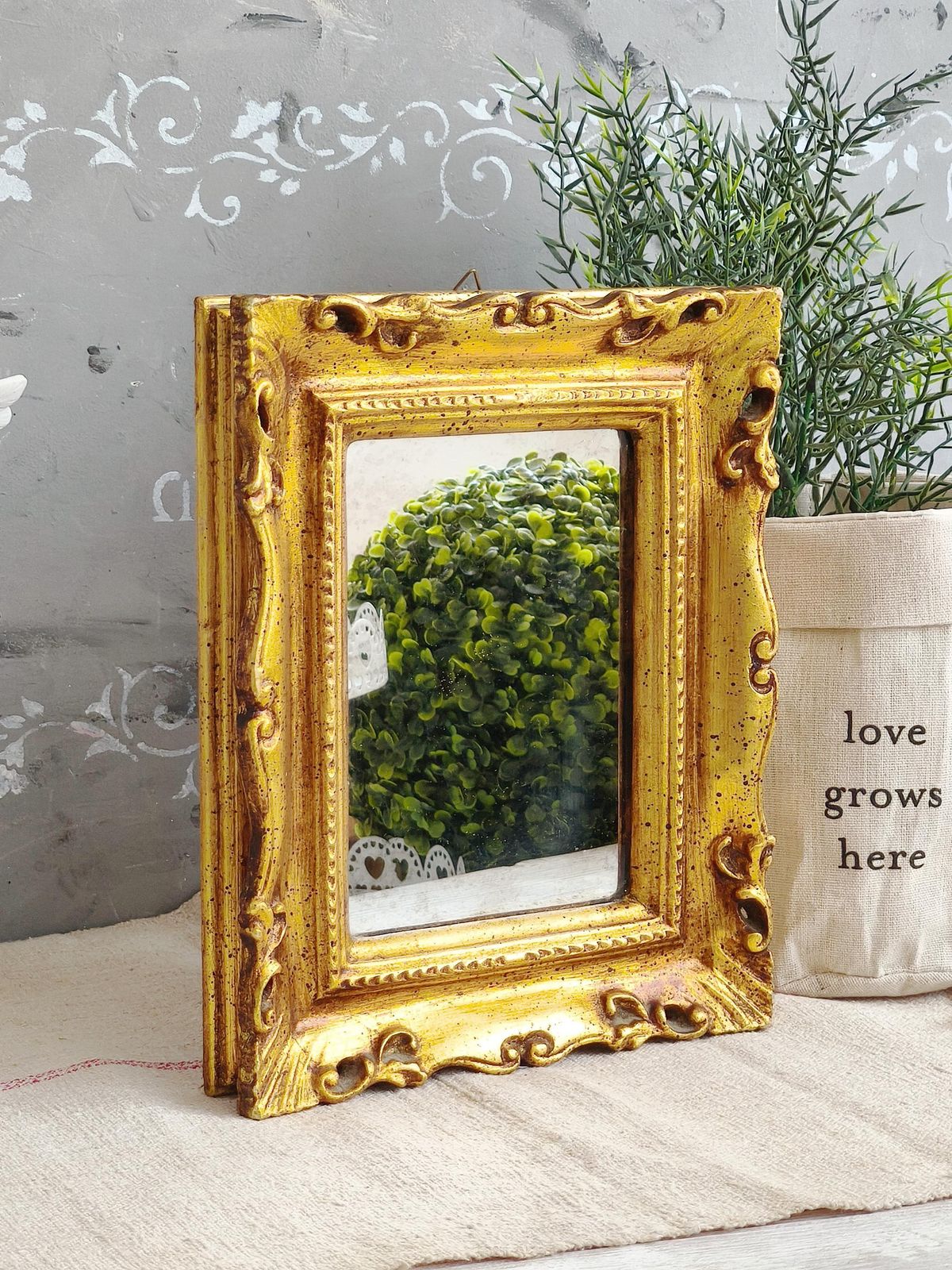 Giltwood Florentine Mirror Baroque Rococo Style, Hollywood Regency Decor