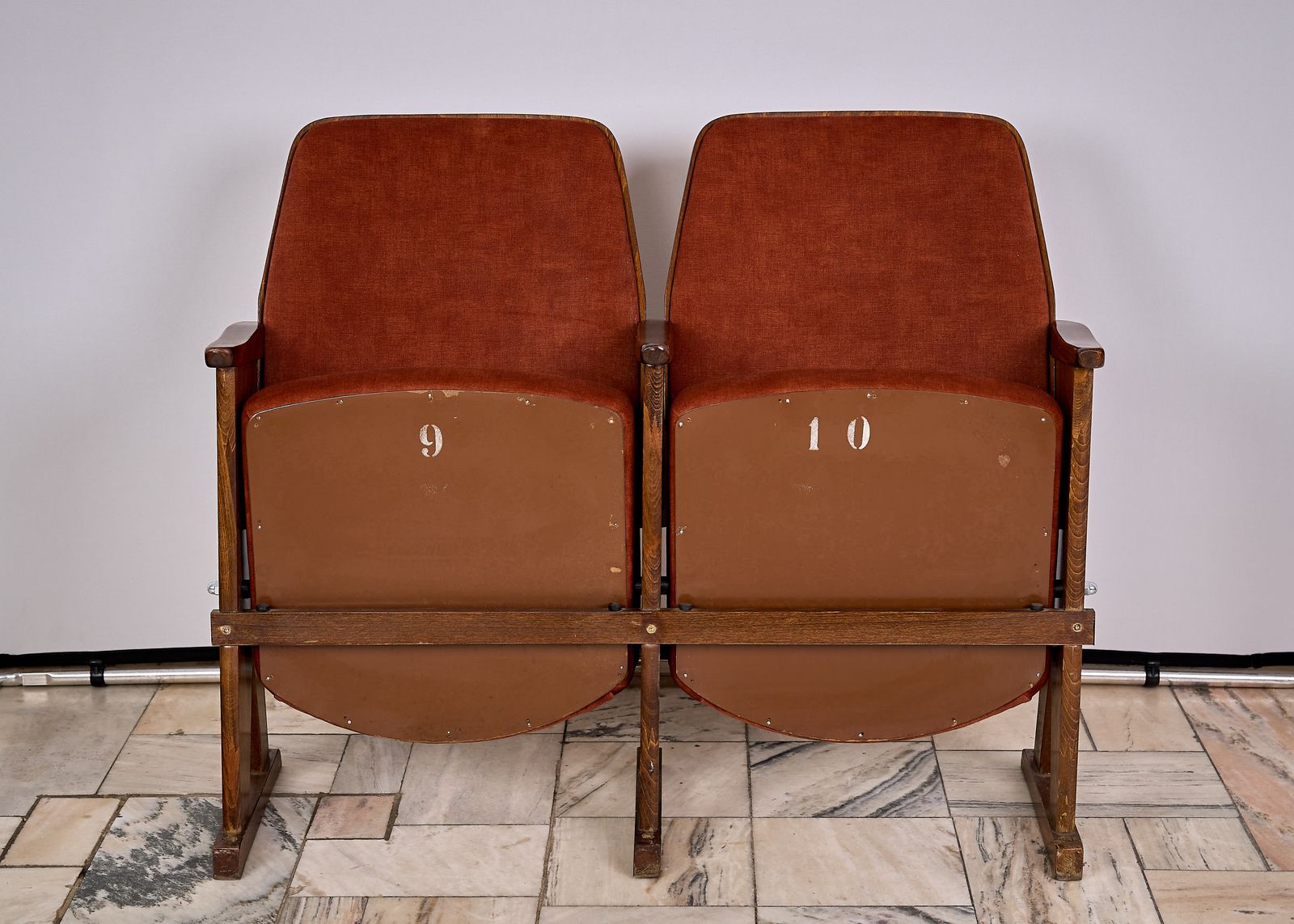 Folding 2 Seater Cinema Armchairs Czechoslovakia 1970s photo Furniture