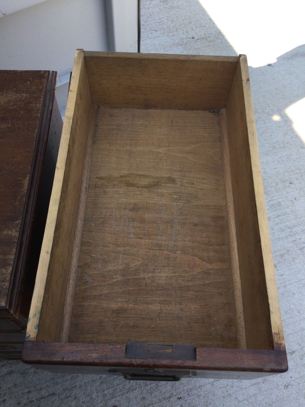 photo furniture Matching Pair Of Antique Mahogany Filing Drawers With Brass Handle– Perfect For Stylish Home Office, Retail, Or Studio Display."