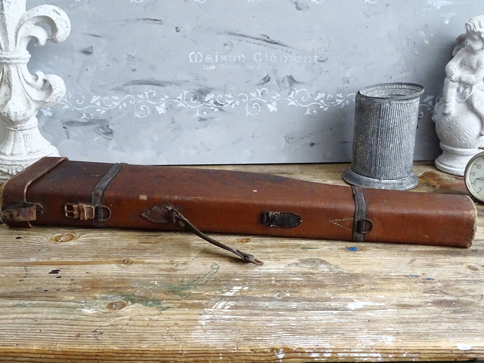 30s French Hunting Gun Case Leg Of Mutton, Hard Shotgun Gun Case, Gun Carrying Case, Weapon Case, Gun Cover, Gun Sleeve, Hunter Gift photo vinterior