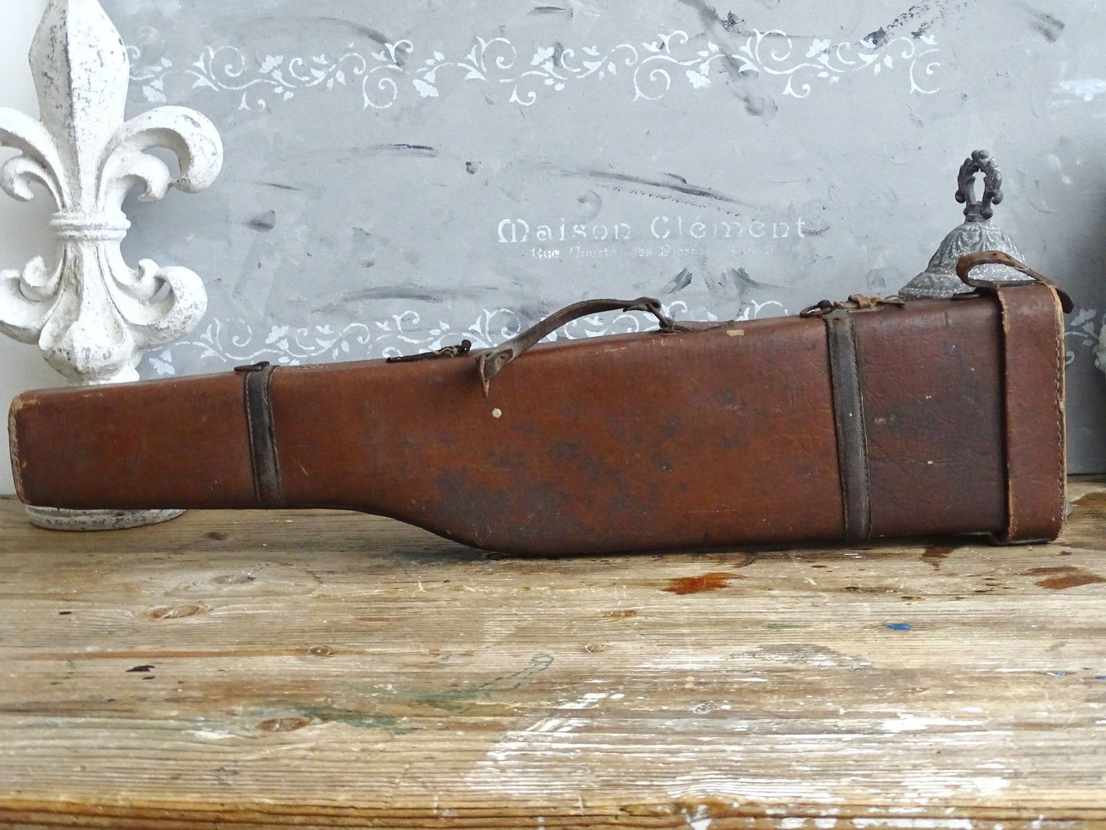 30s French Hunting Gun Case Leg Of Mutton, Hard Shotgun Gun Case, Gun Carrying Case, Weapon Case, Gun Cover, Gun Sleeve, Hunter Gift photo vintage