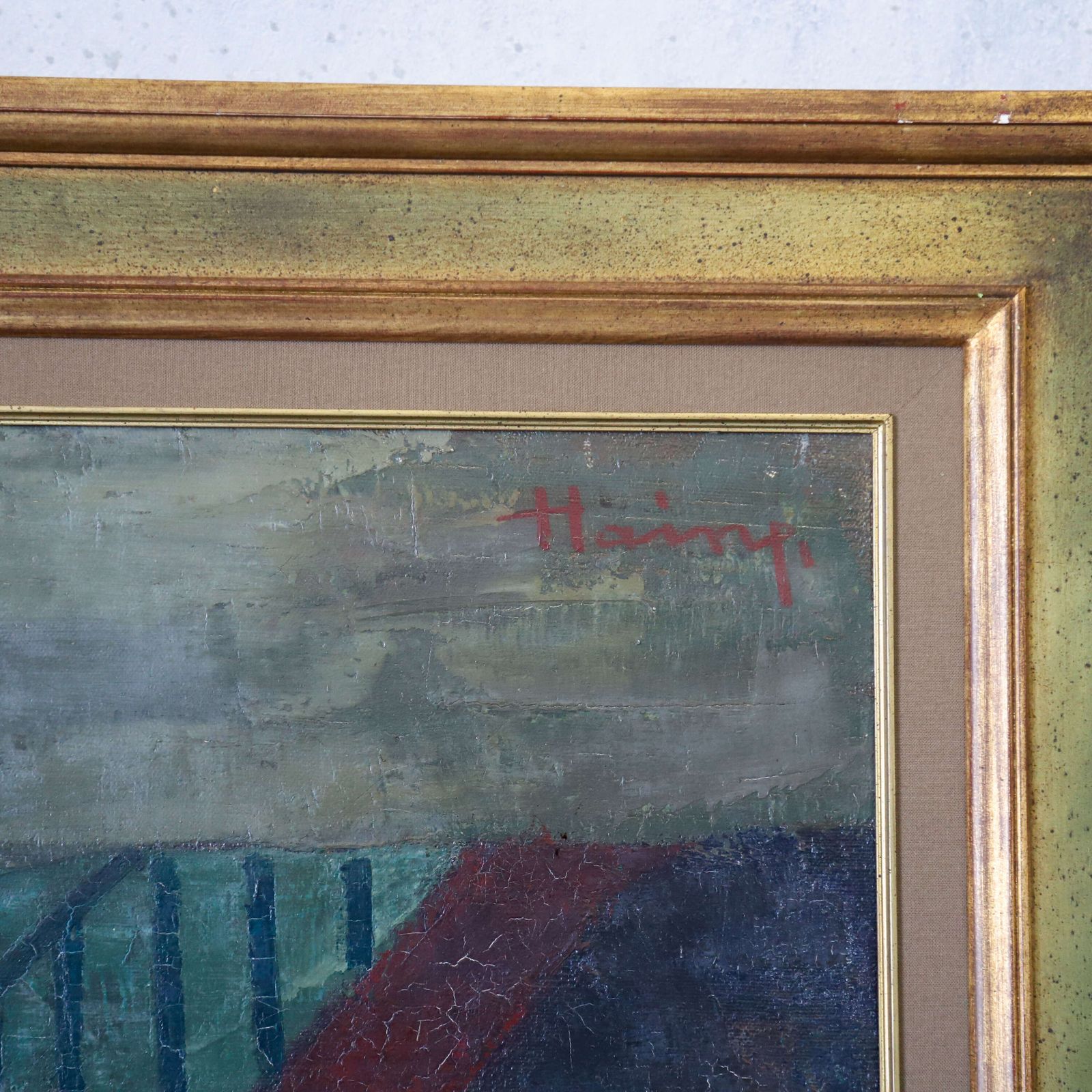 Trudy In The House Of The Red Cloister | Désiré Haine Belgian Oil Masterpiece (120x120cm) photo vinterior